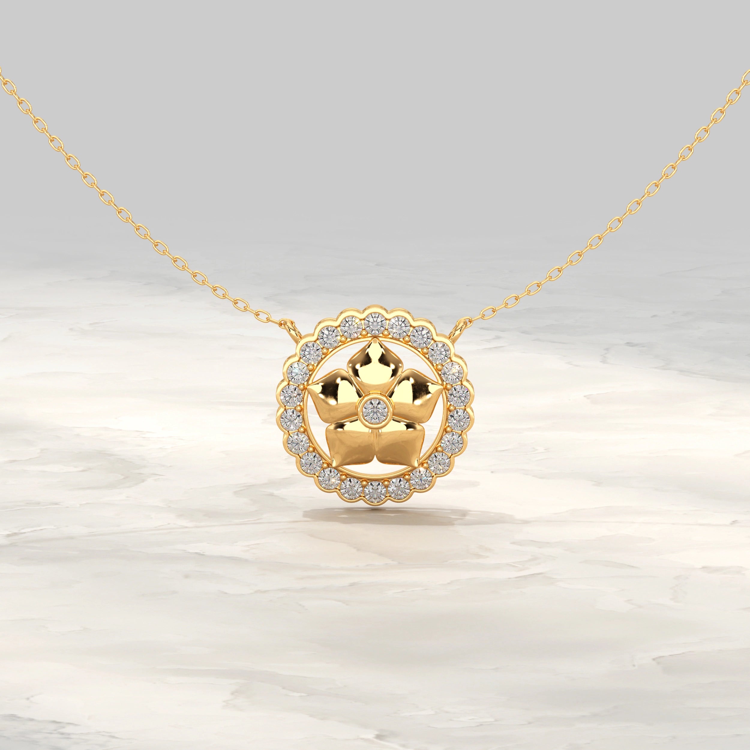 Floral Lab Diamond Pendant