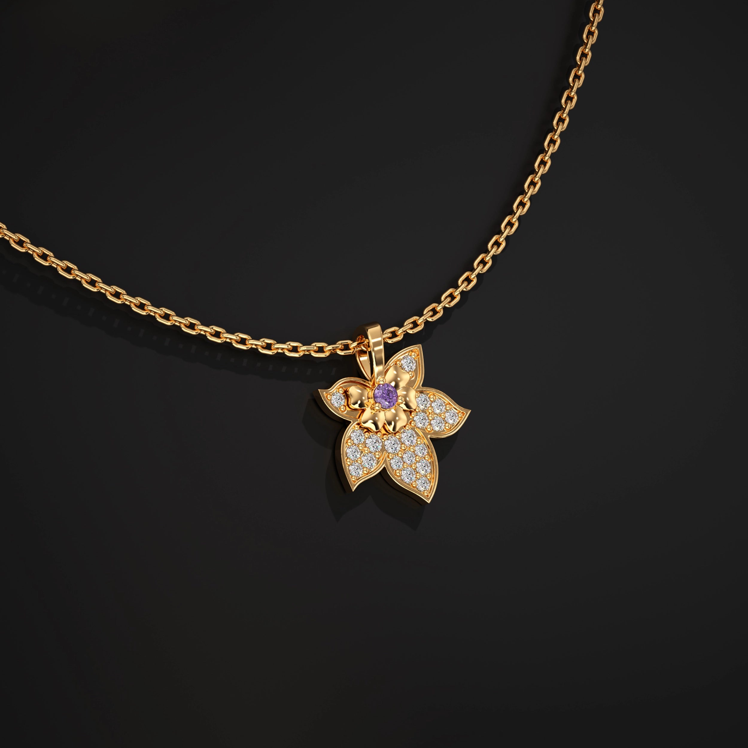 Leaf Lab Diamond Pendant