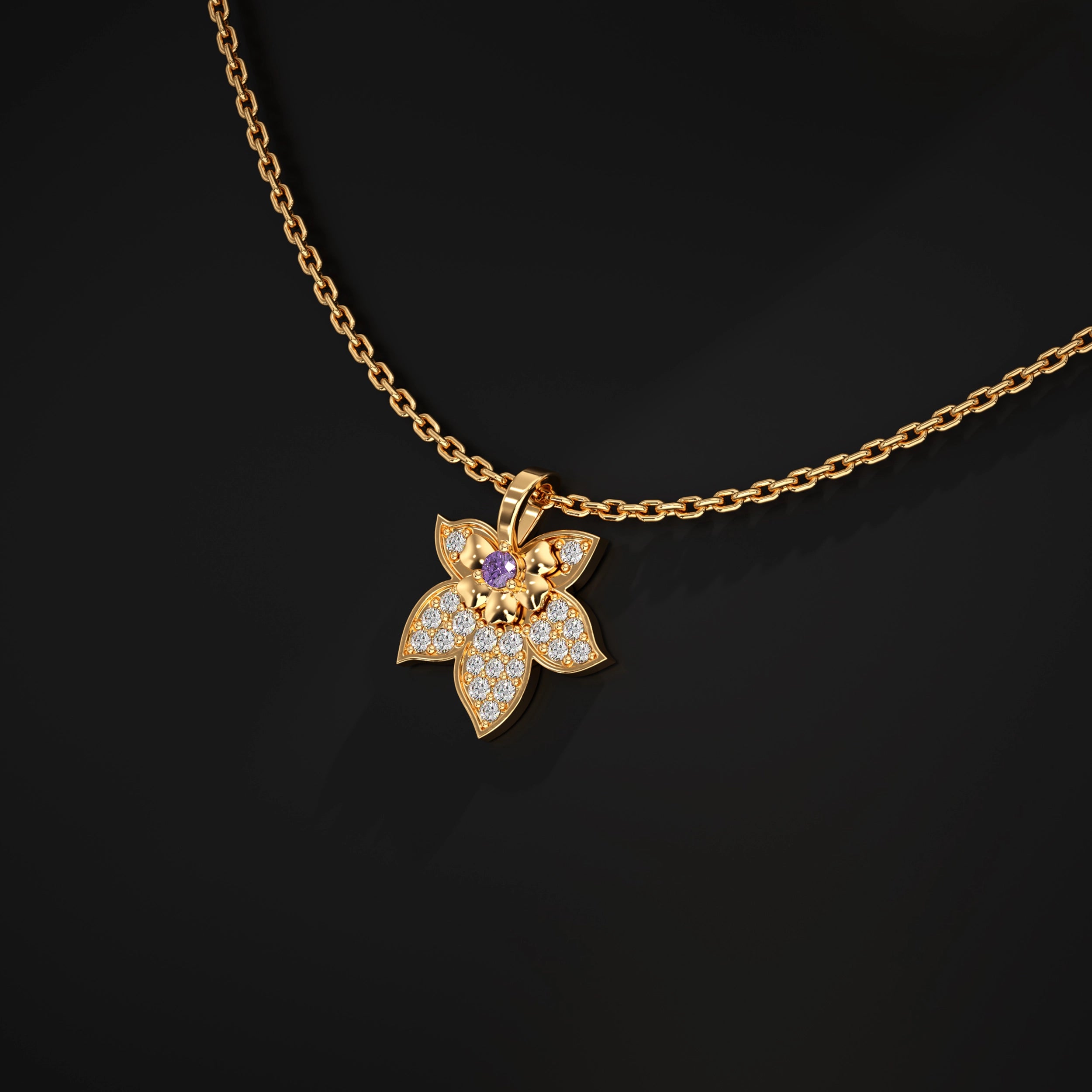 Leaf Lab Diamond Pendant