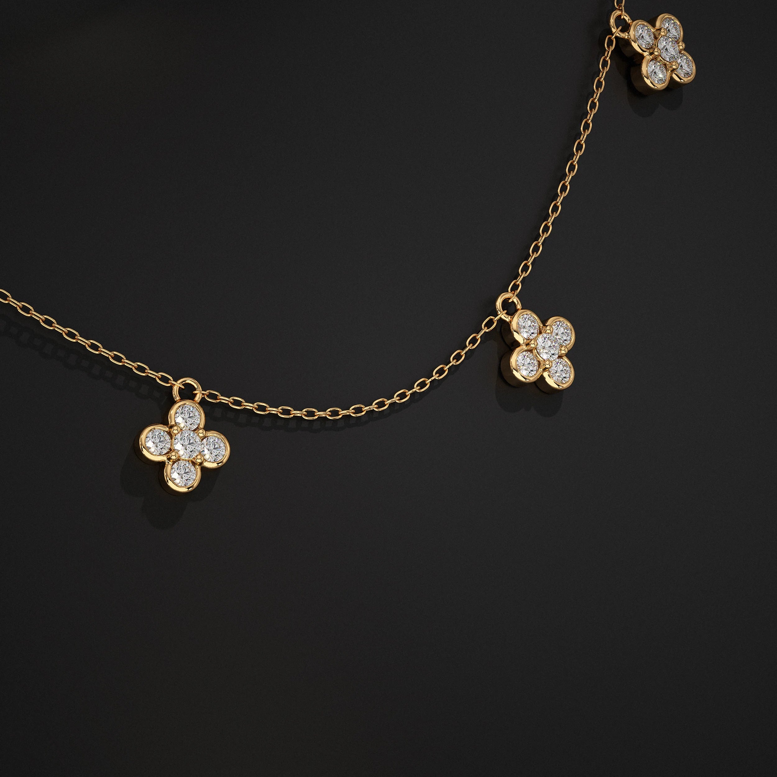 Daisy Flower Lab Diamond Necklace