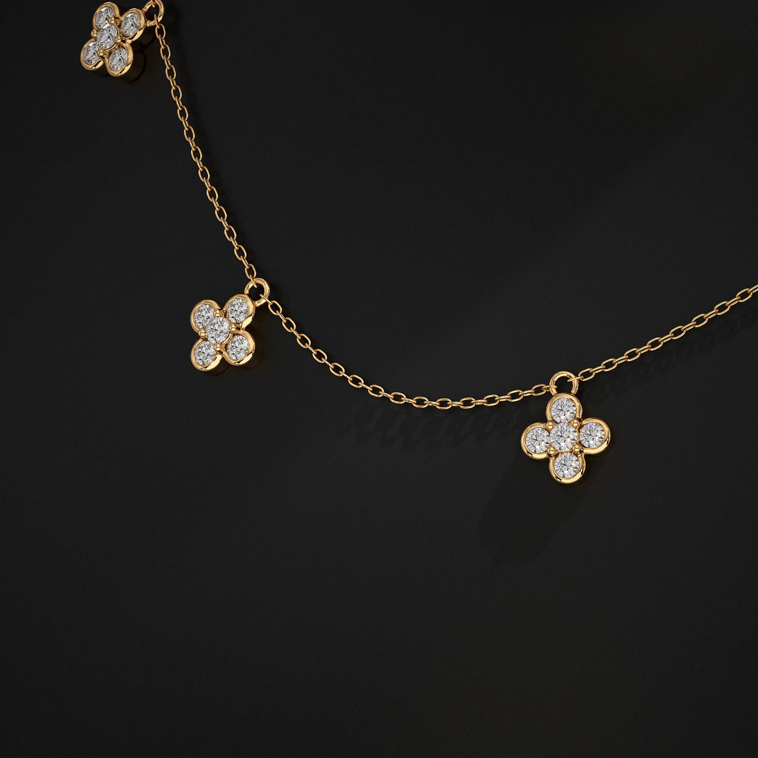 Daisy Flower Lab Diamond Necklace