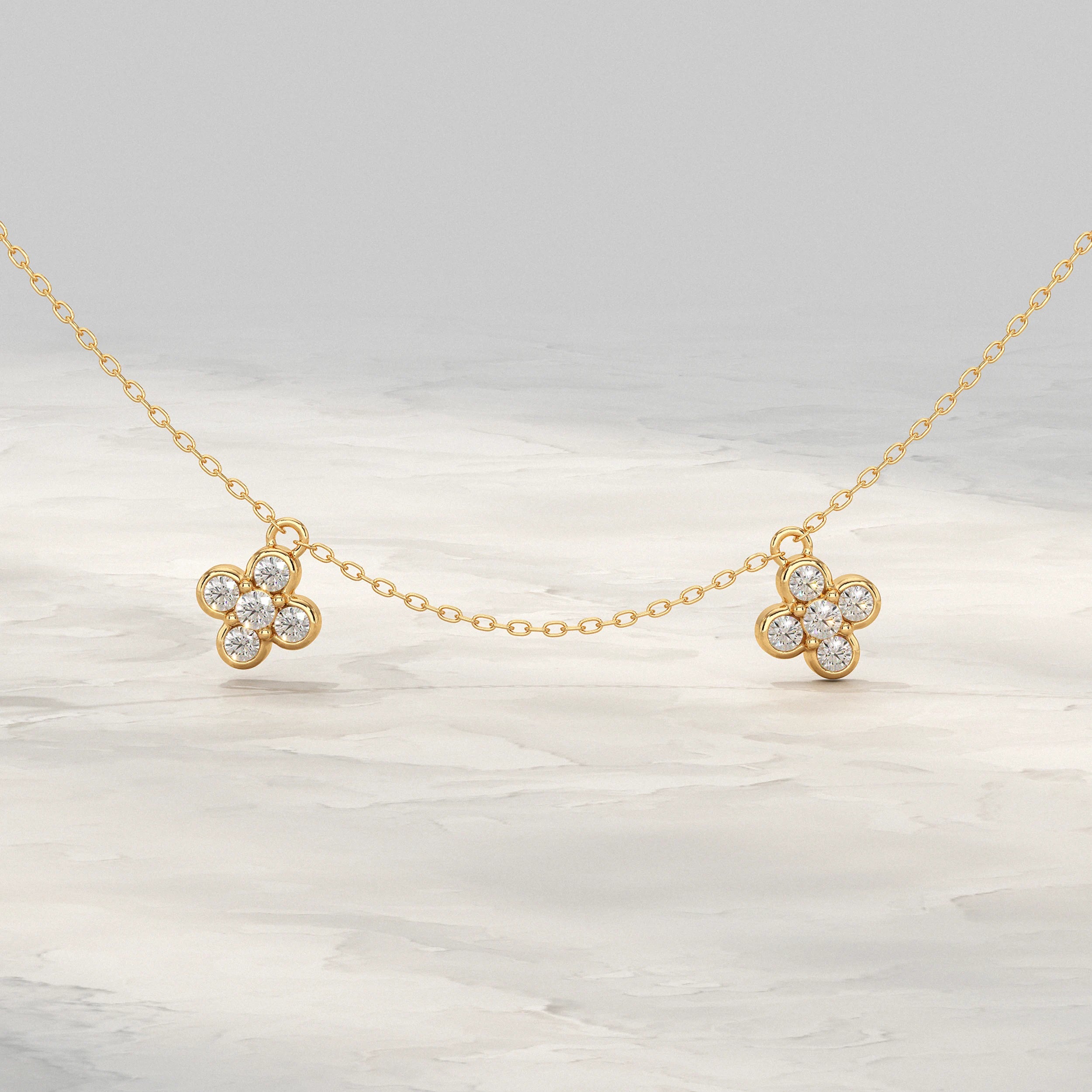 Daisy Flower Lab Diamond Necklace