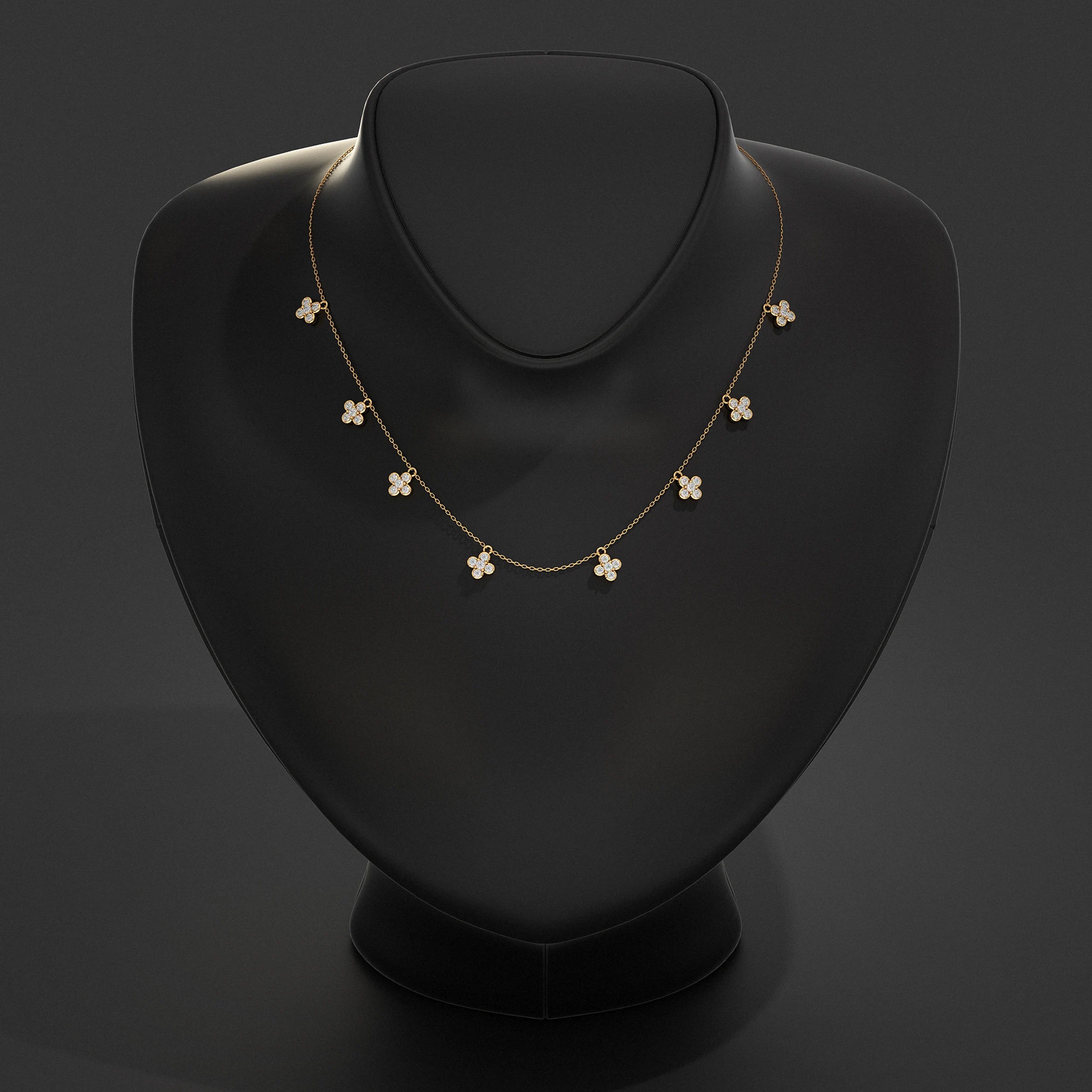 Daisy Flower Lab Diamond Necklace