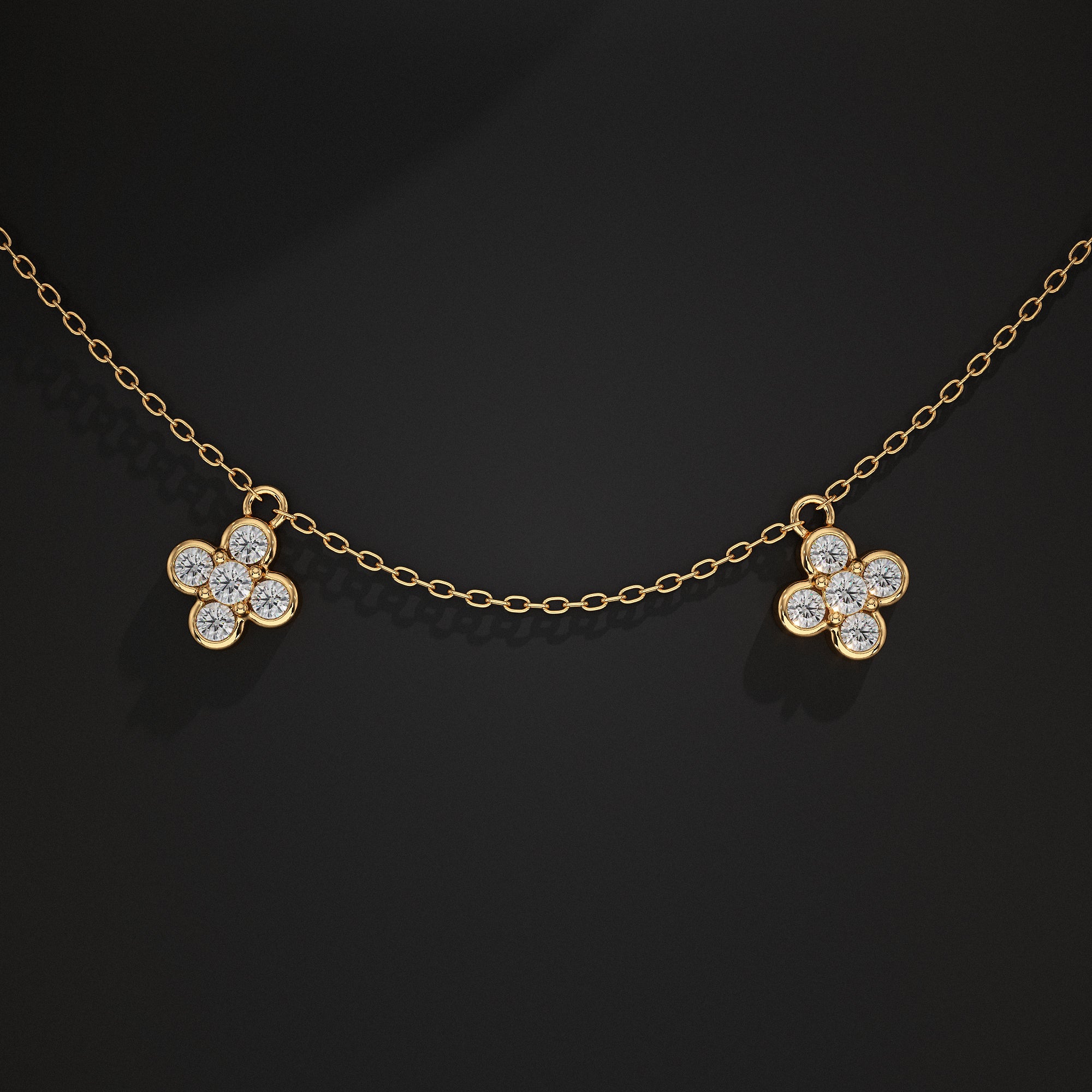 Daisy Flower Lab Diamond Necklace