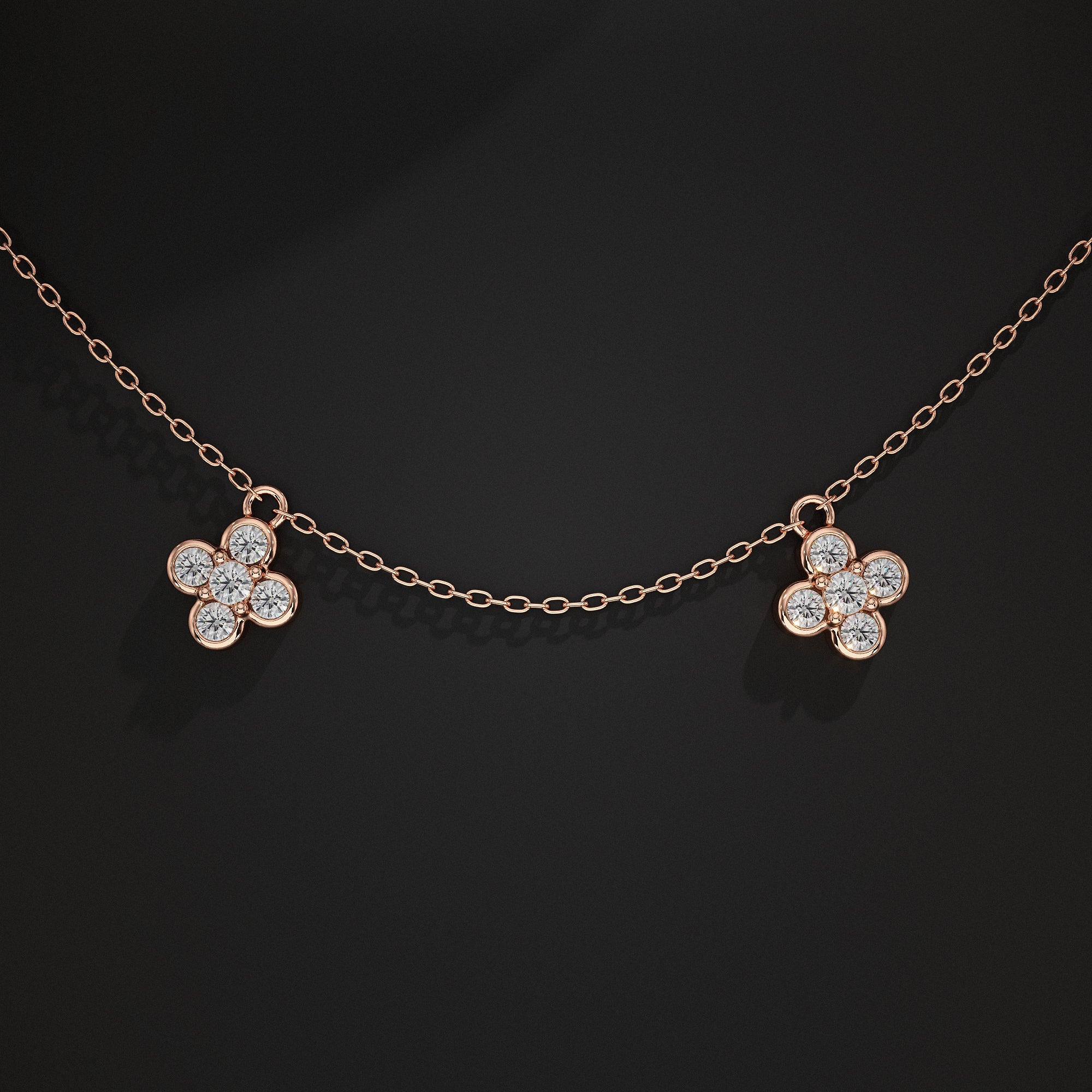 Daisy Flower Lab Diamond Necklace