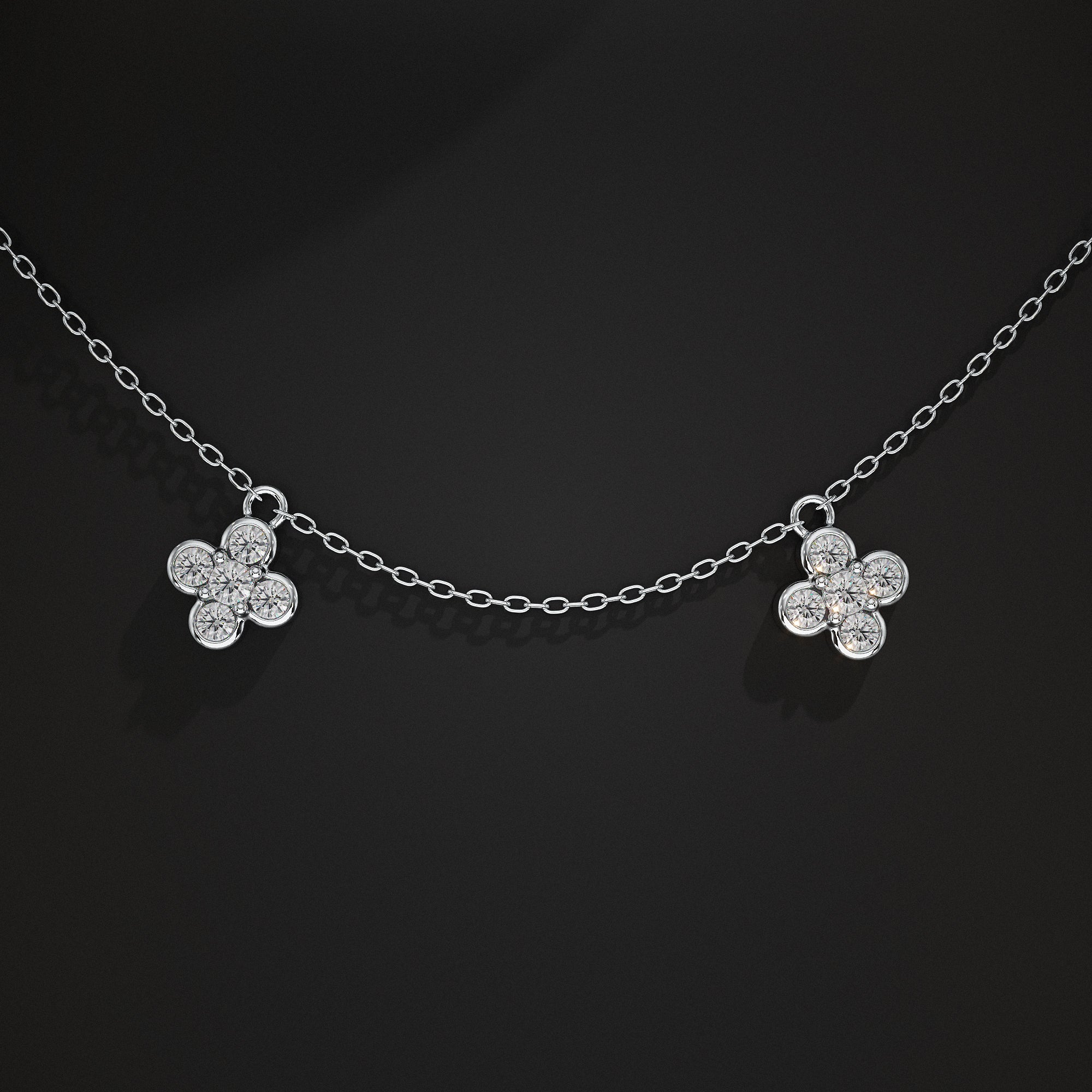 Daisy Flower Lab Diamond Necklace
