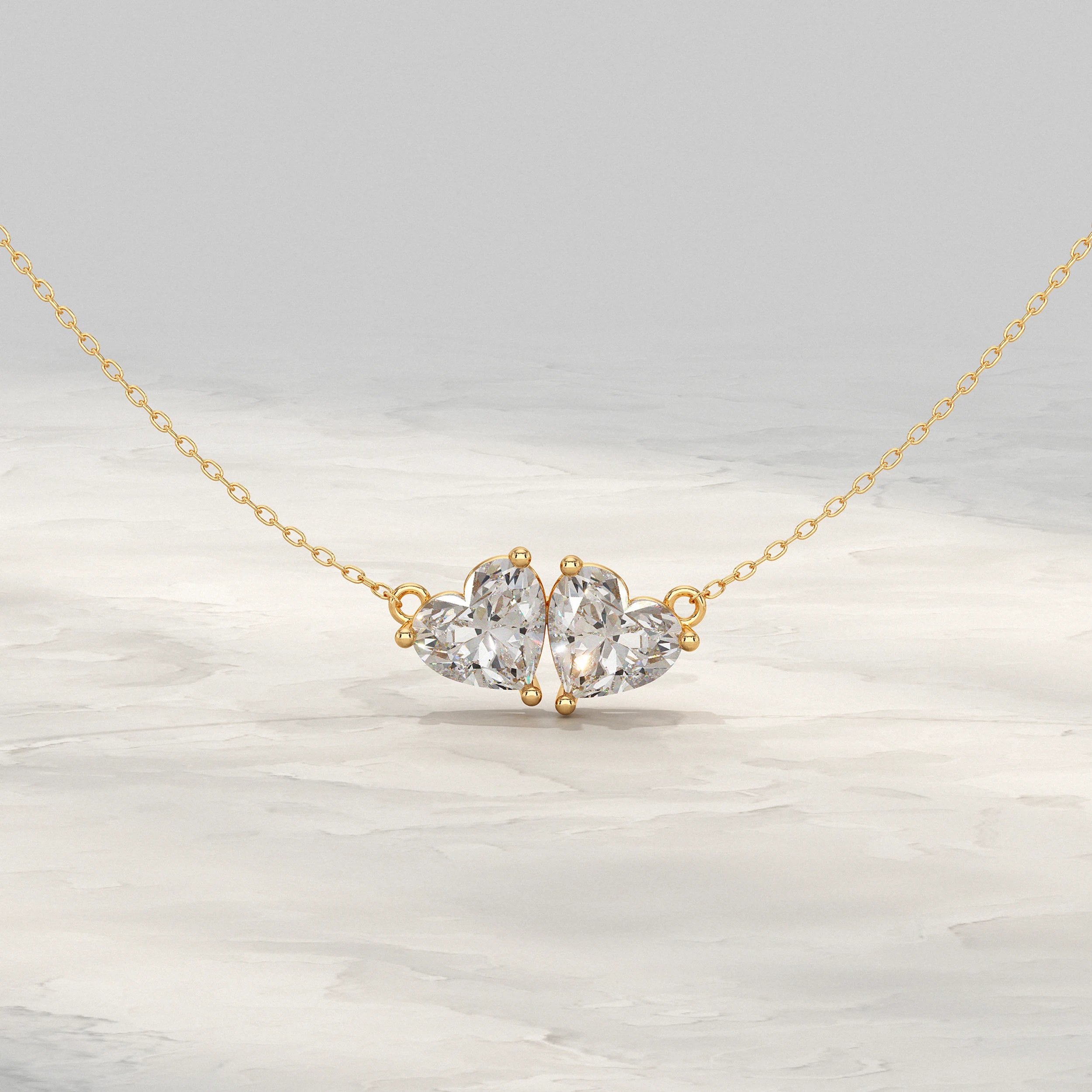 Heart Lab Diamond Toi Et Moi Pendant