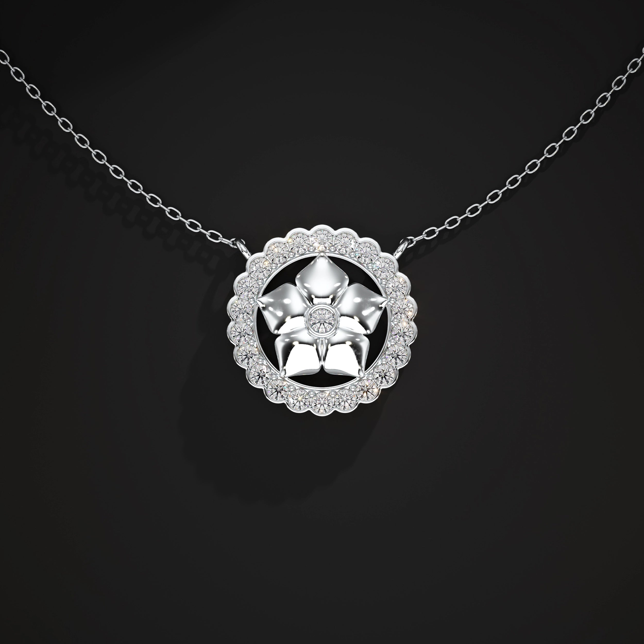 Floral Lab Diamond Pendant
