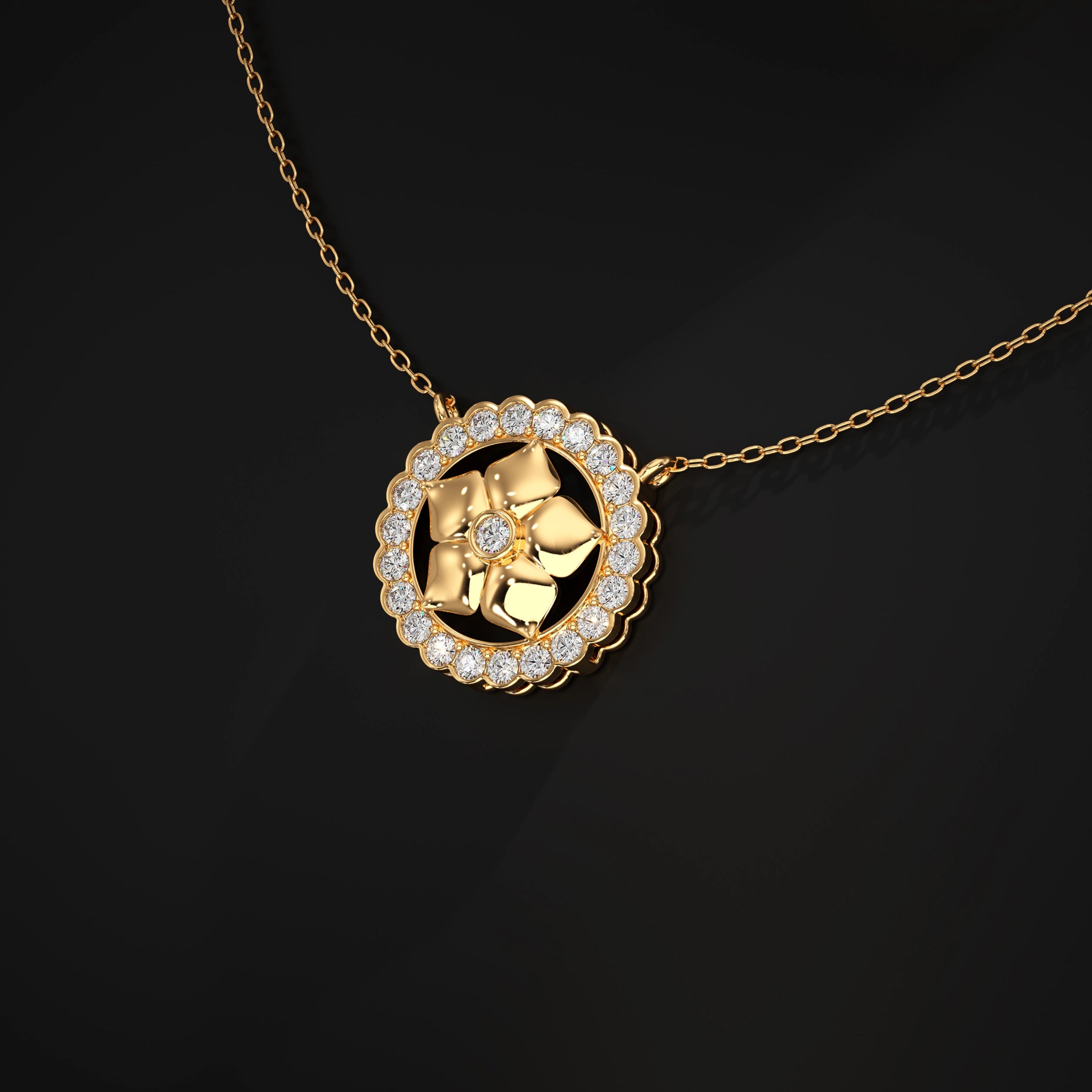 Floral Lab Diamond Pendant