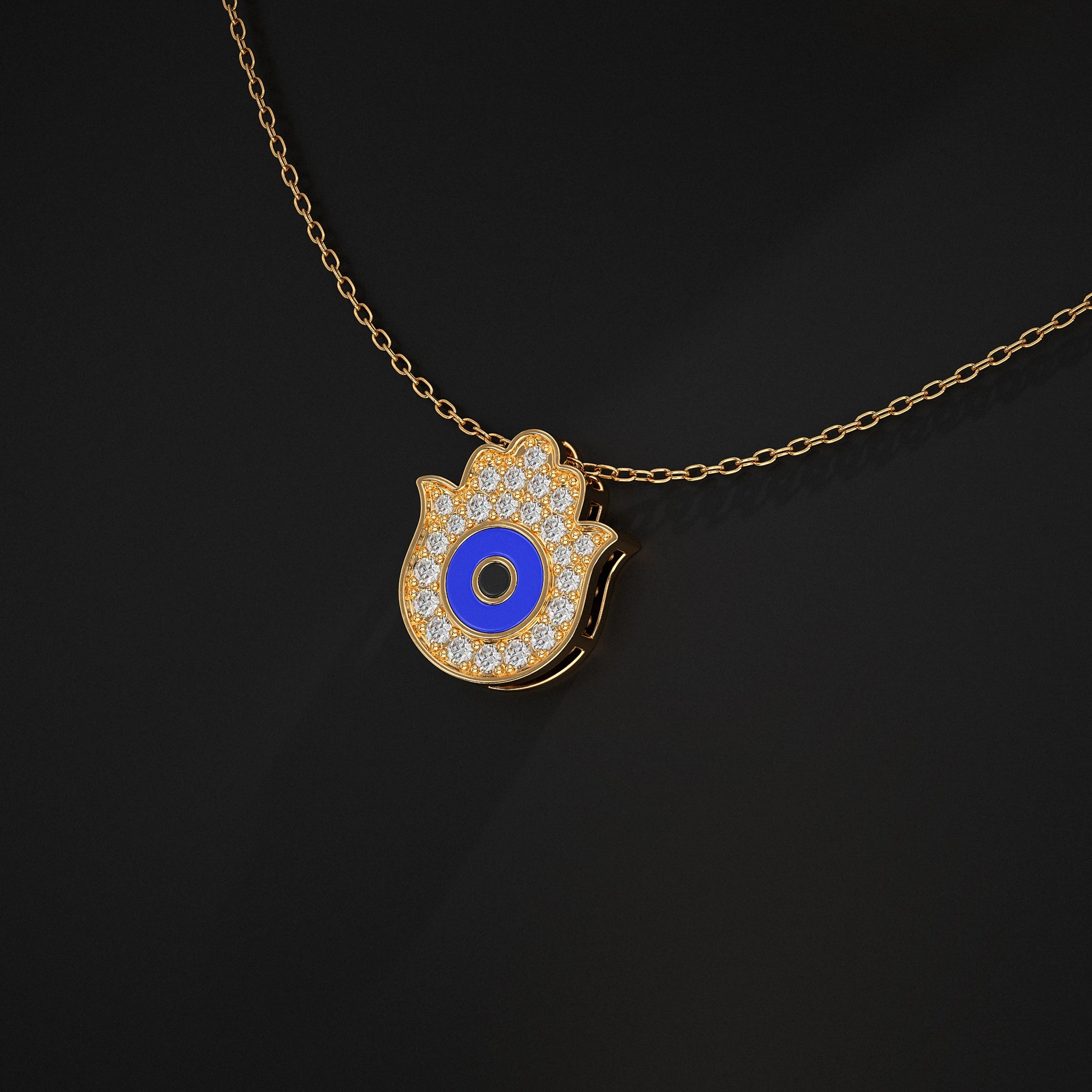 Hamsa Hand Lab Diamond Pendant