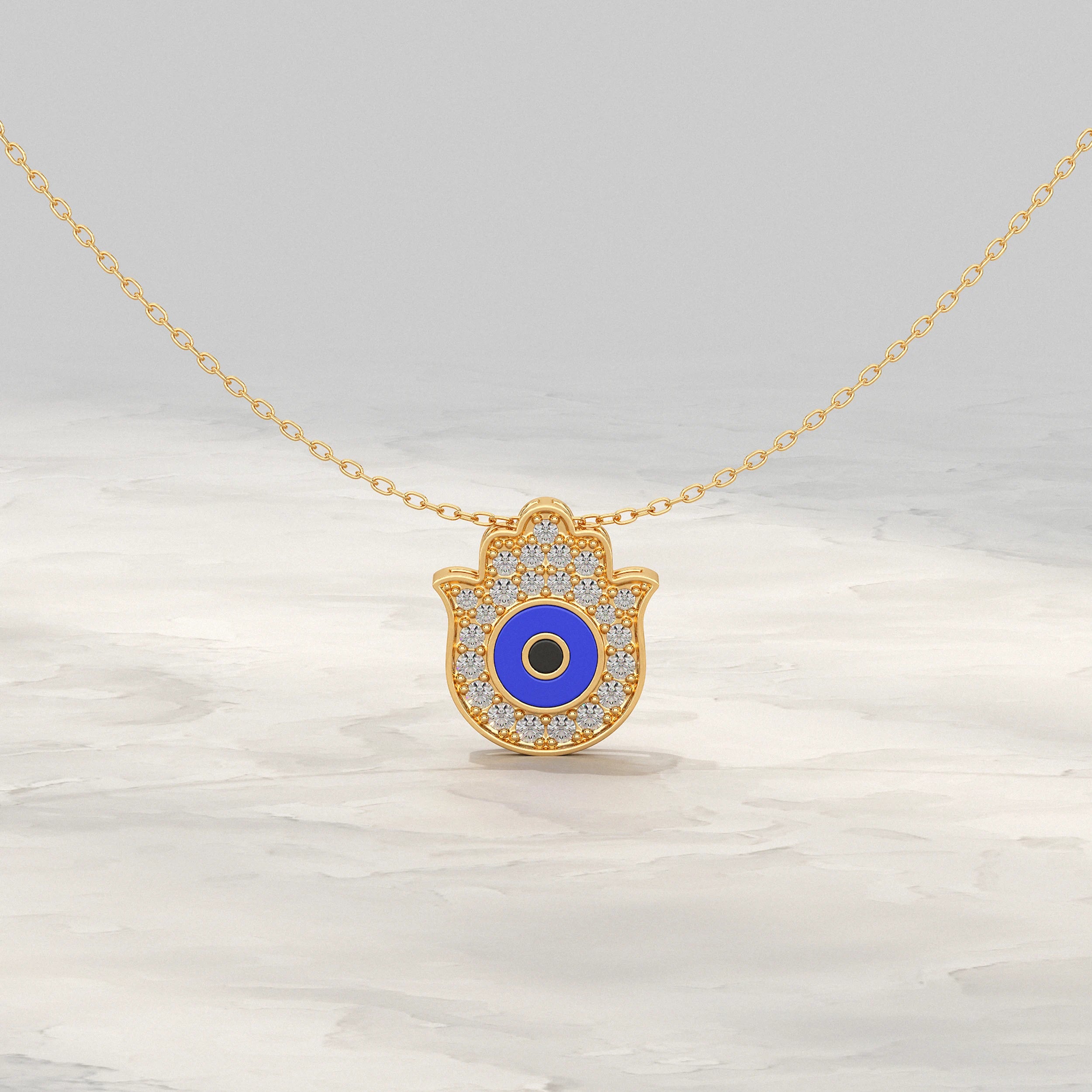 Hamsa Hand Lab Diamond Pendant