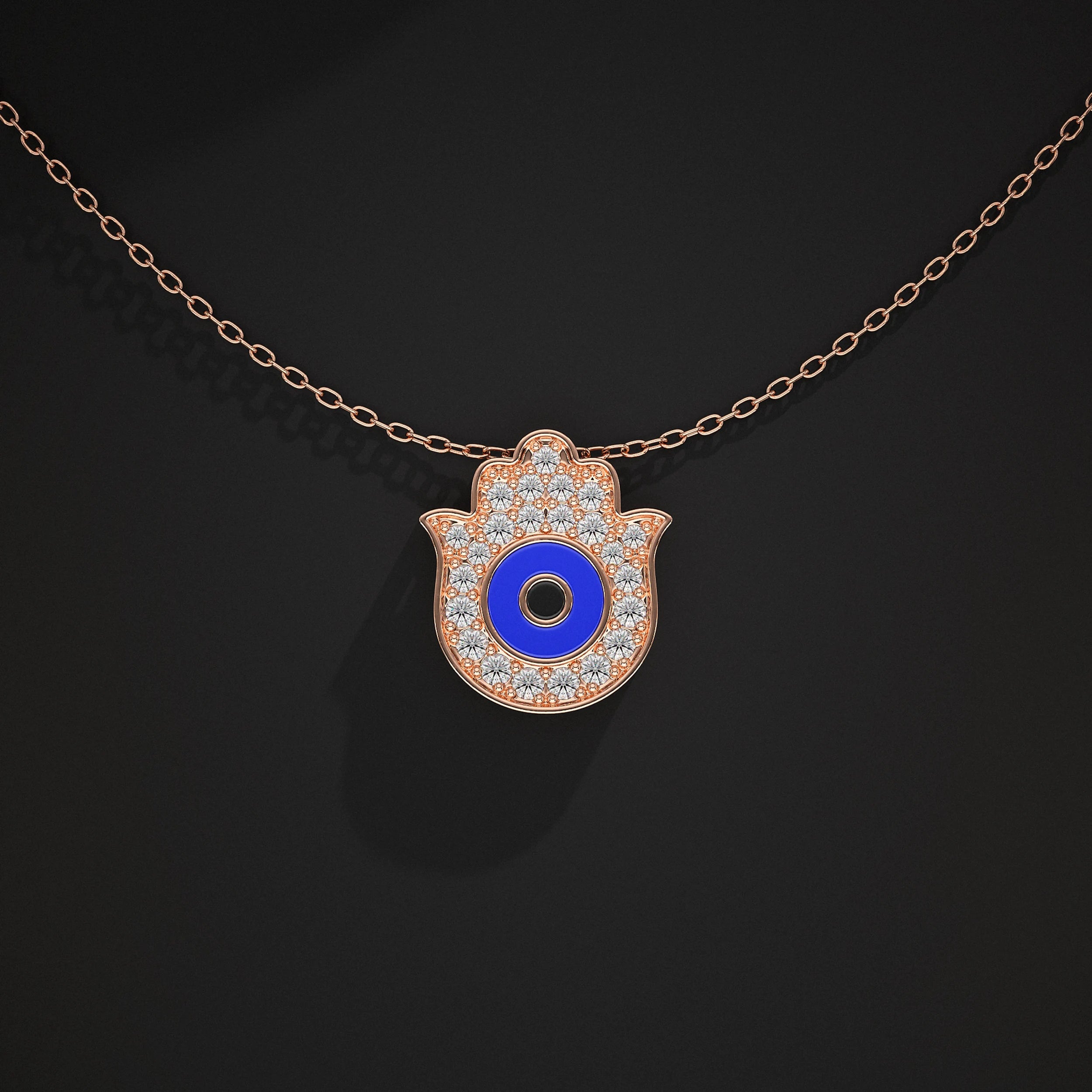 Hamsa Hand Lab Diamond Pendant