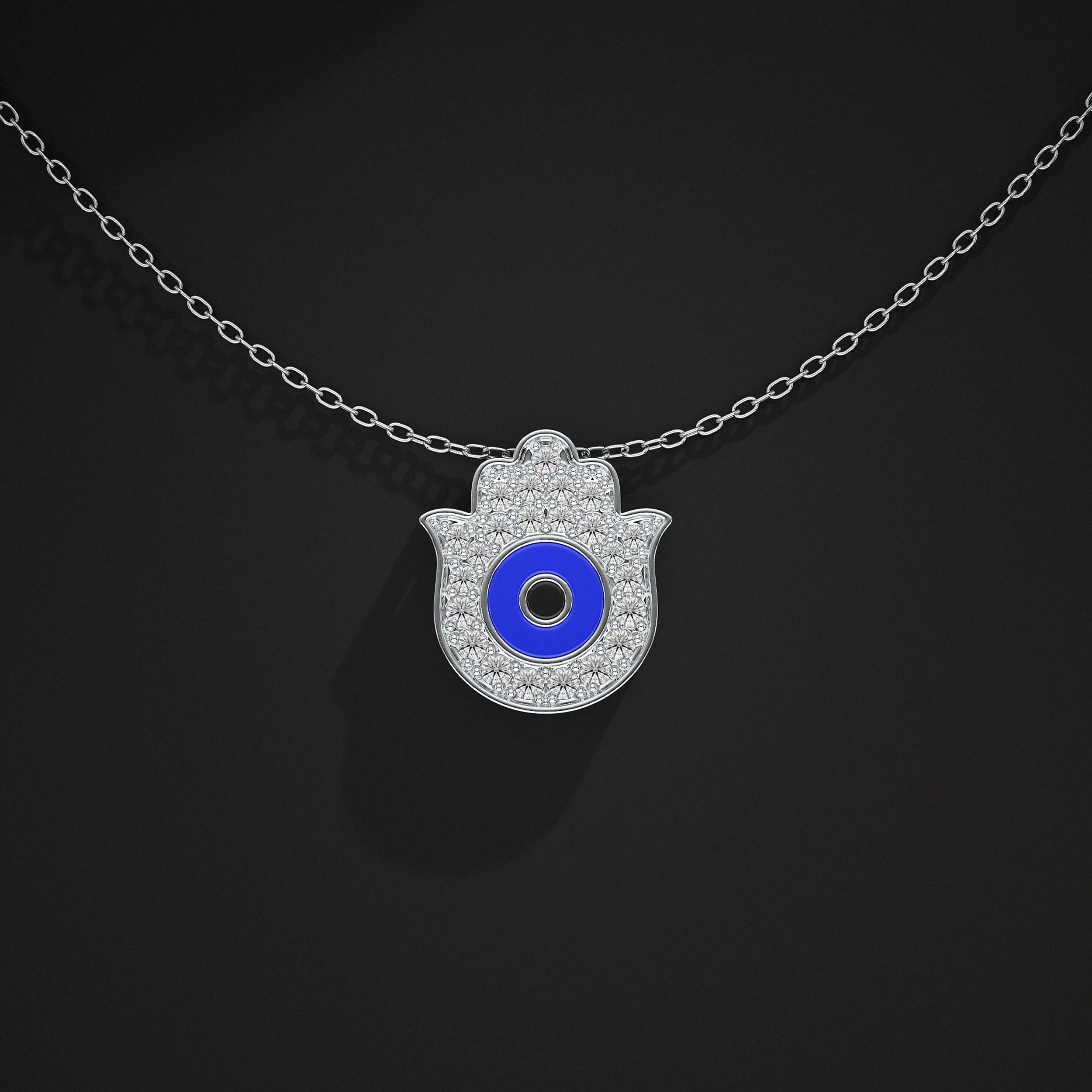 Hamsa Hand Lab Diamond Pendant