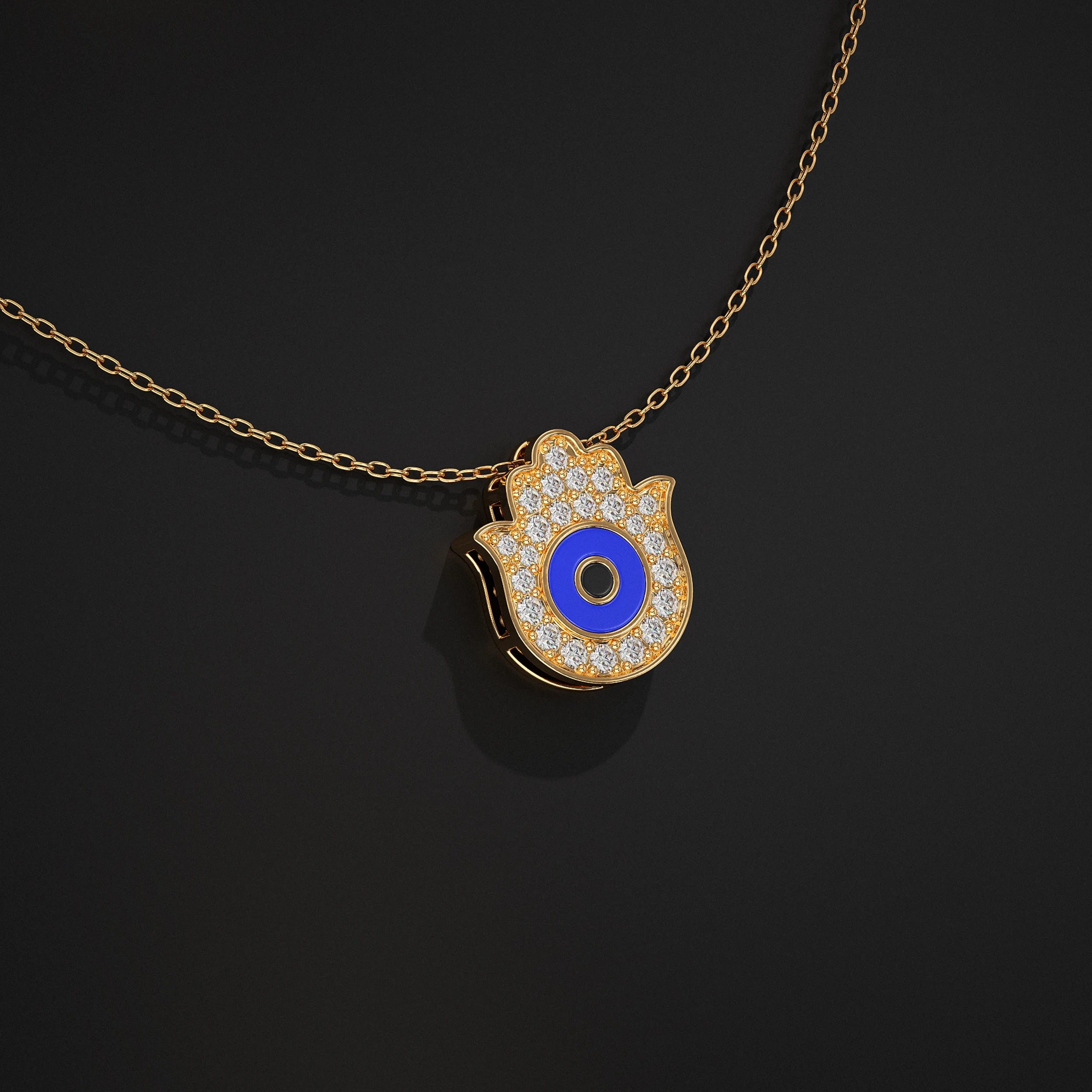 Hamsa Hand Lab Diamond Pendant