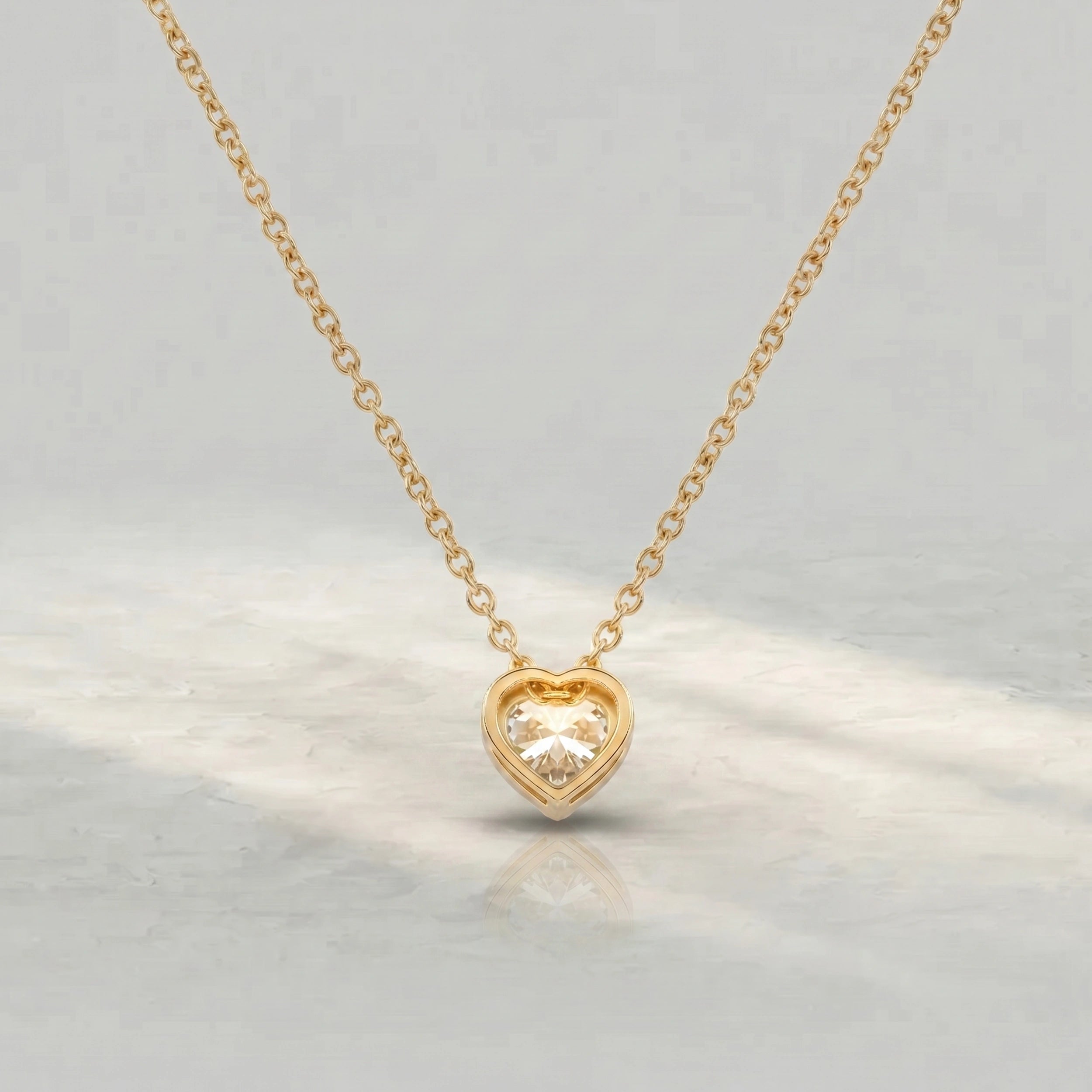 Heart Lab Diamond Bezel Set Pendant Pendant