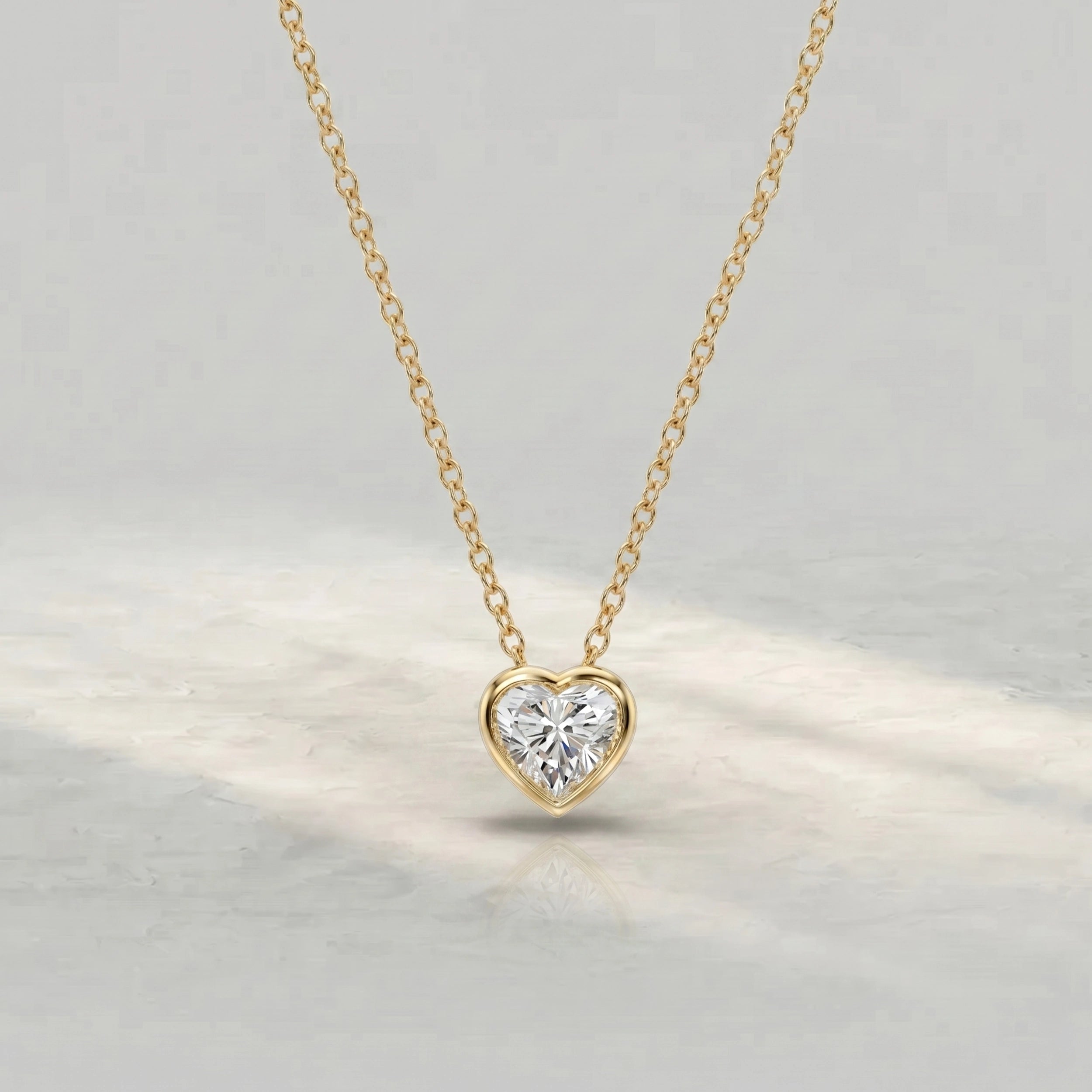 Heart Lab Diamond Bezel Set Pendant