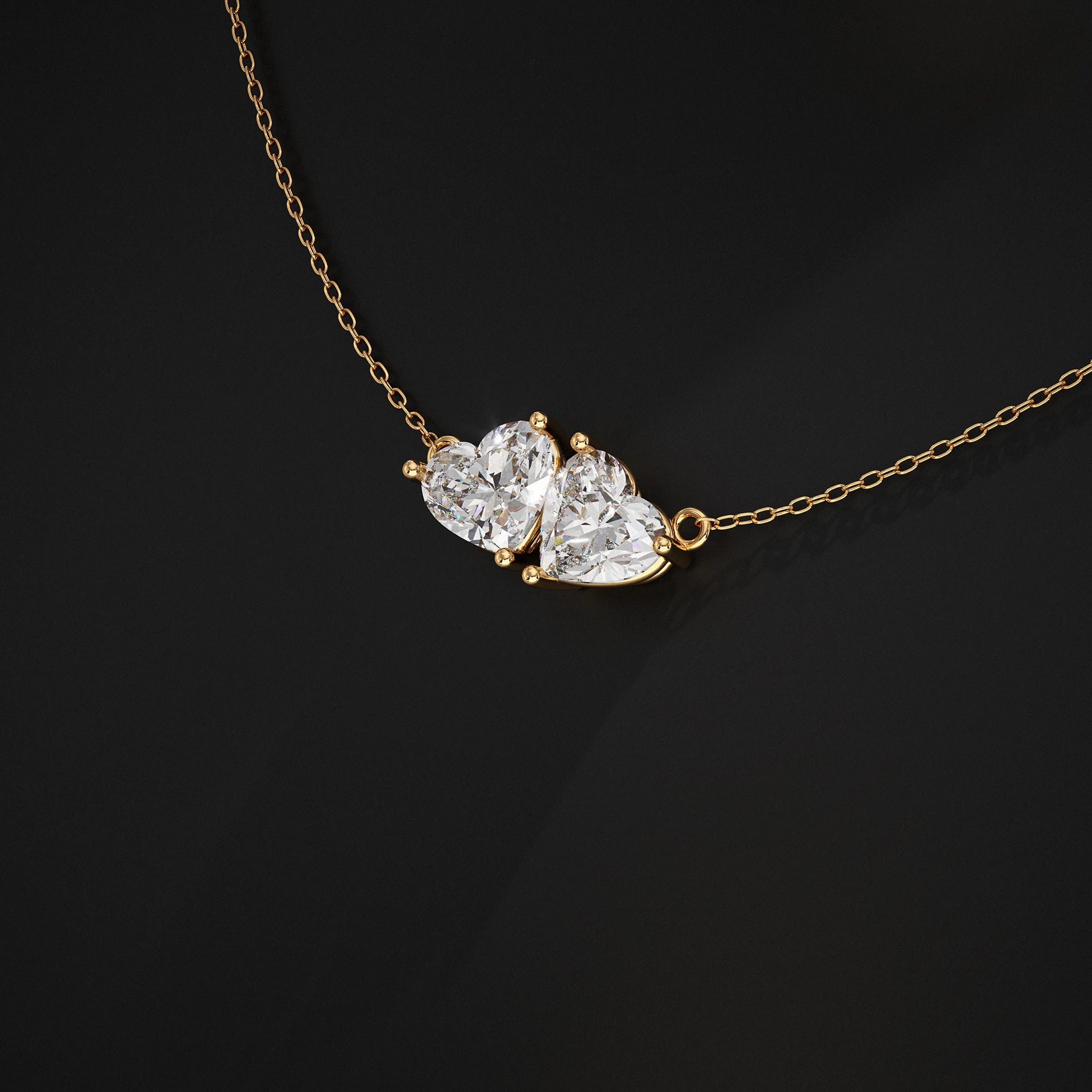 Heart Lab Diamond Toi Et Moi Pendant