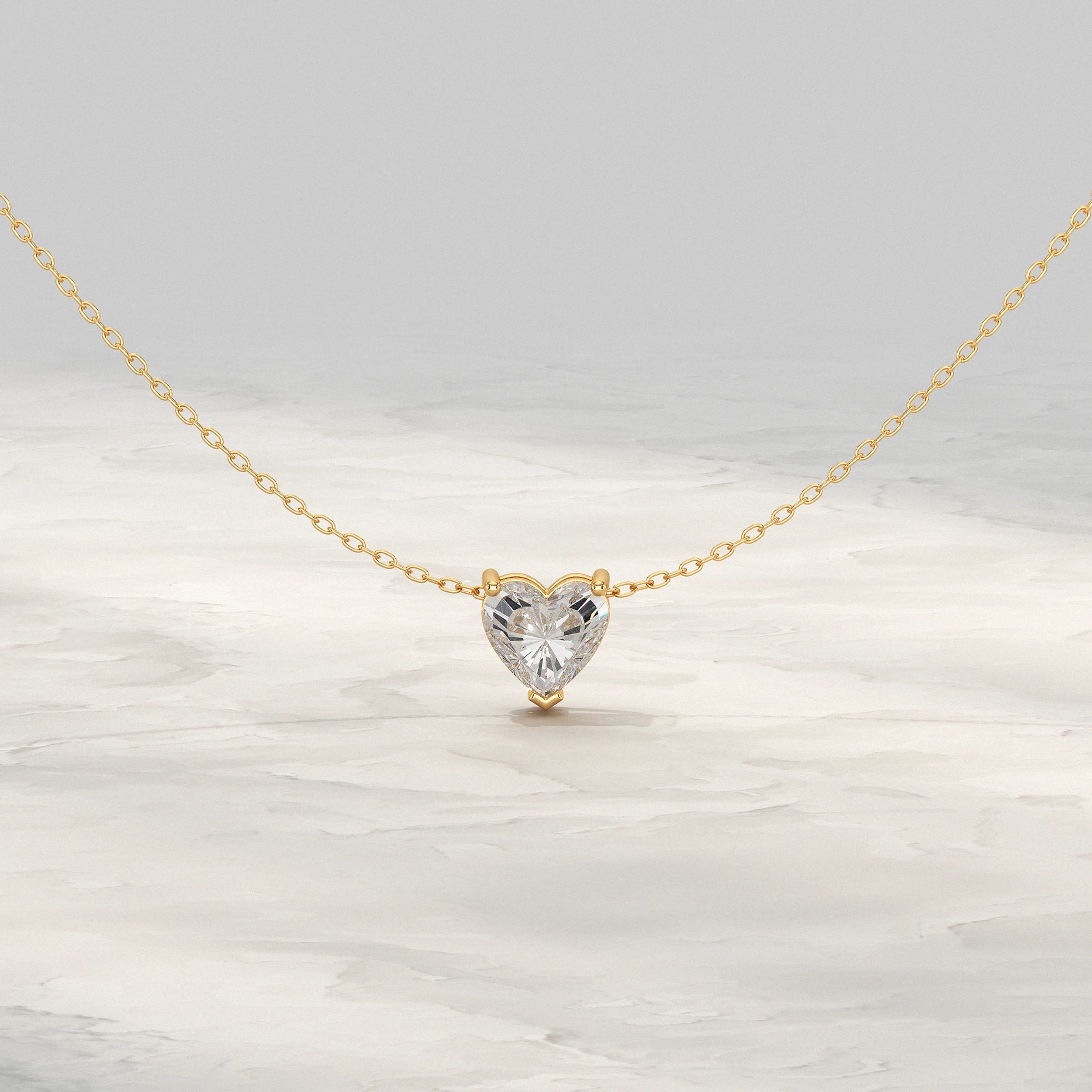 Heart Lab Grown Diamond Solitaire Pendant