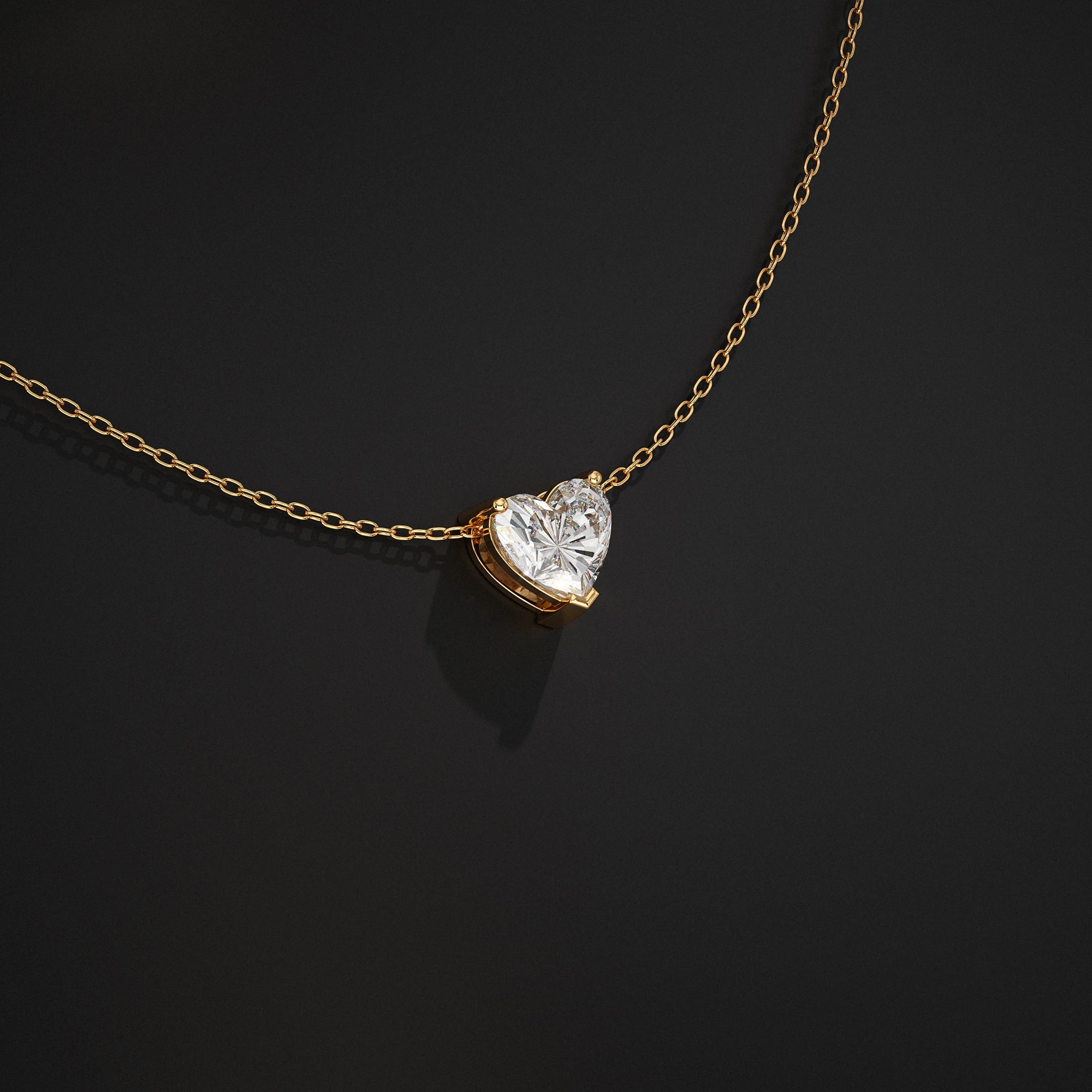 Heart Lab Grown Diamond Solitaire Pendant