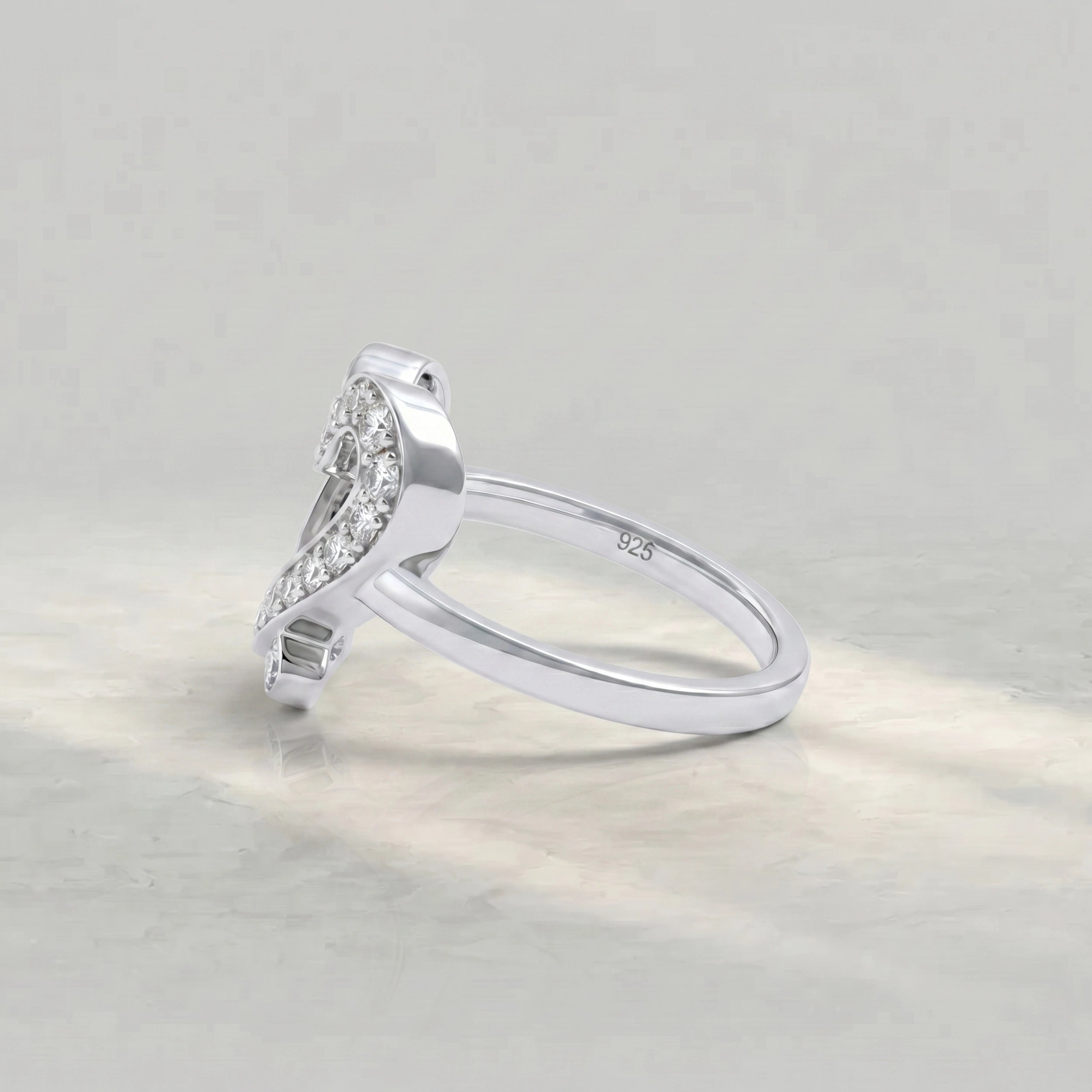 Heart Cut Lab Diamond Open Ring