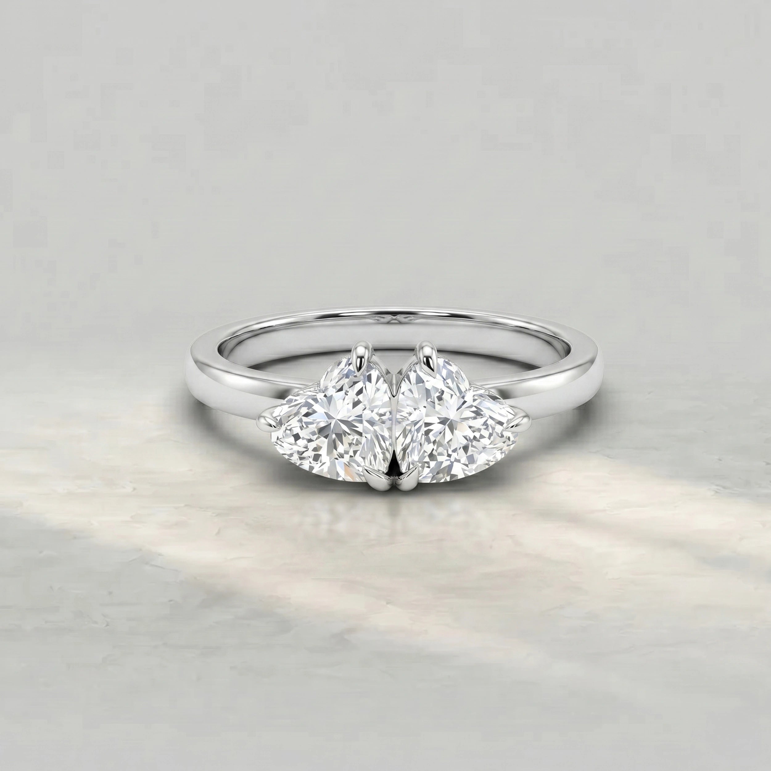 Heart Cut Lab Diamond Toi Et Moi Ring