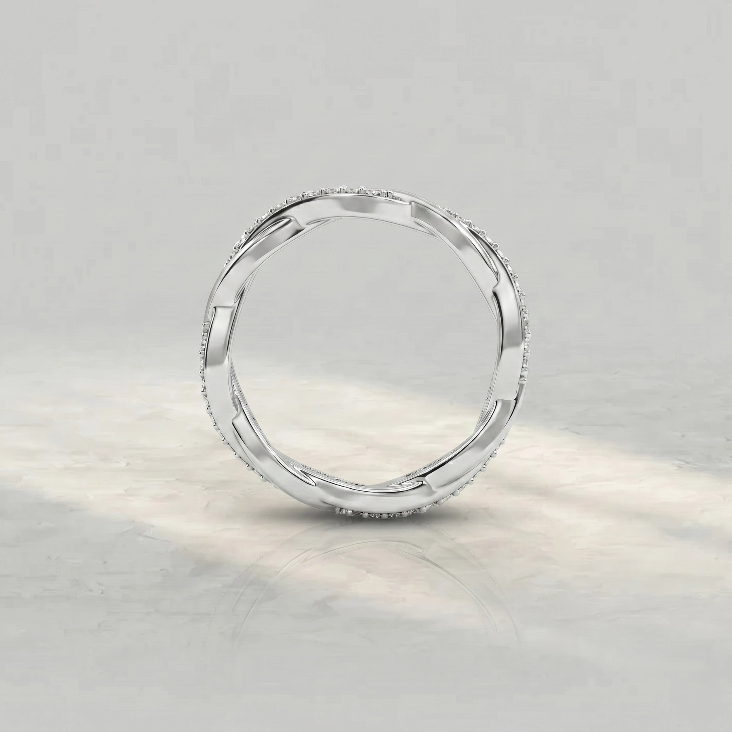 Infinity Twisted Round Diamond Wedding Band