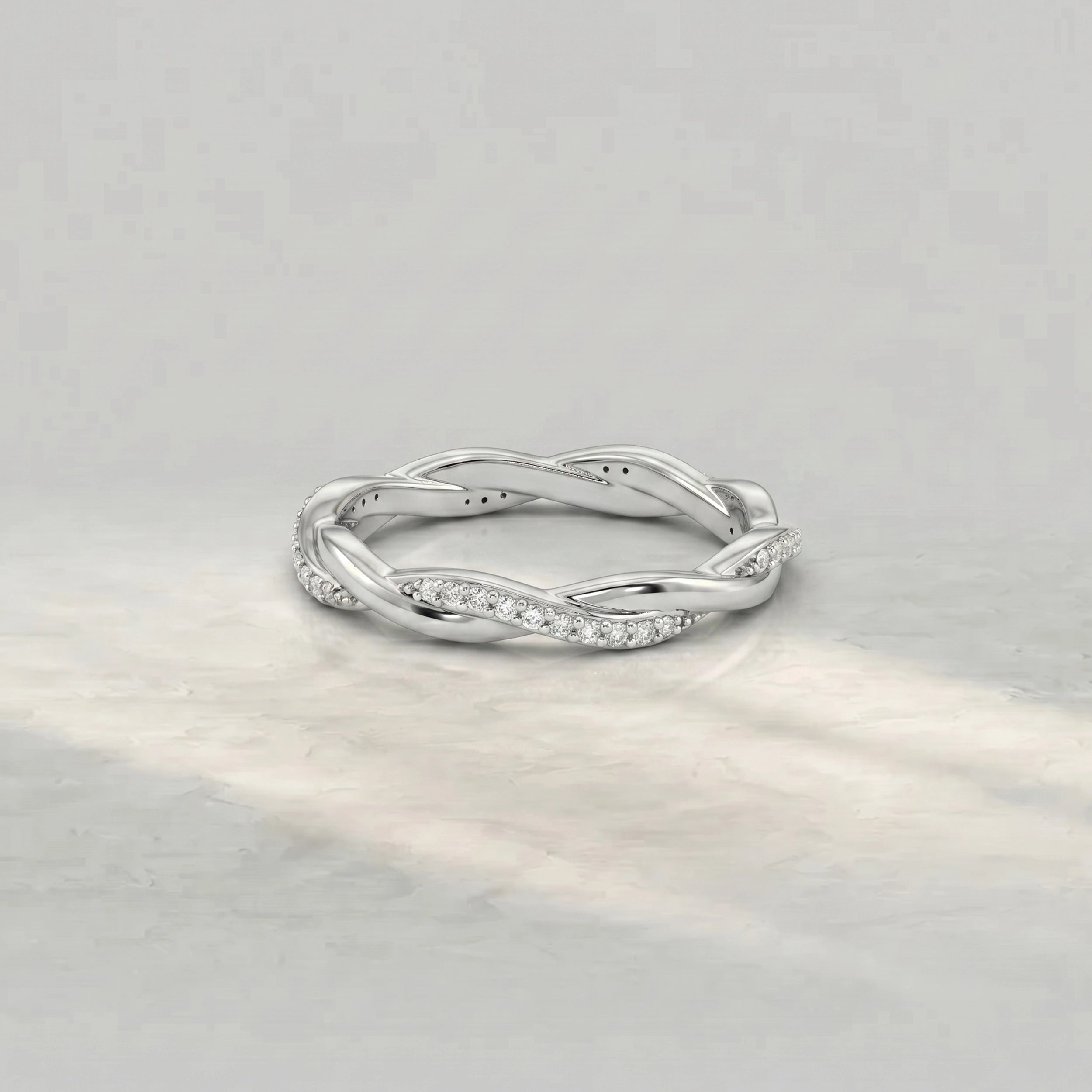 Infinity Twisted Round Diamond Wedding Band