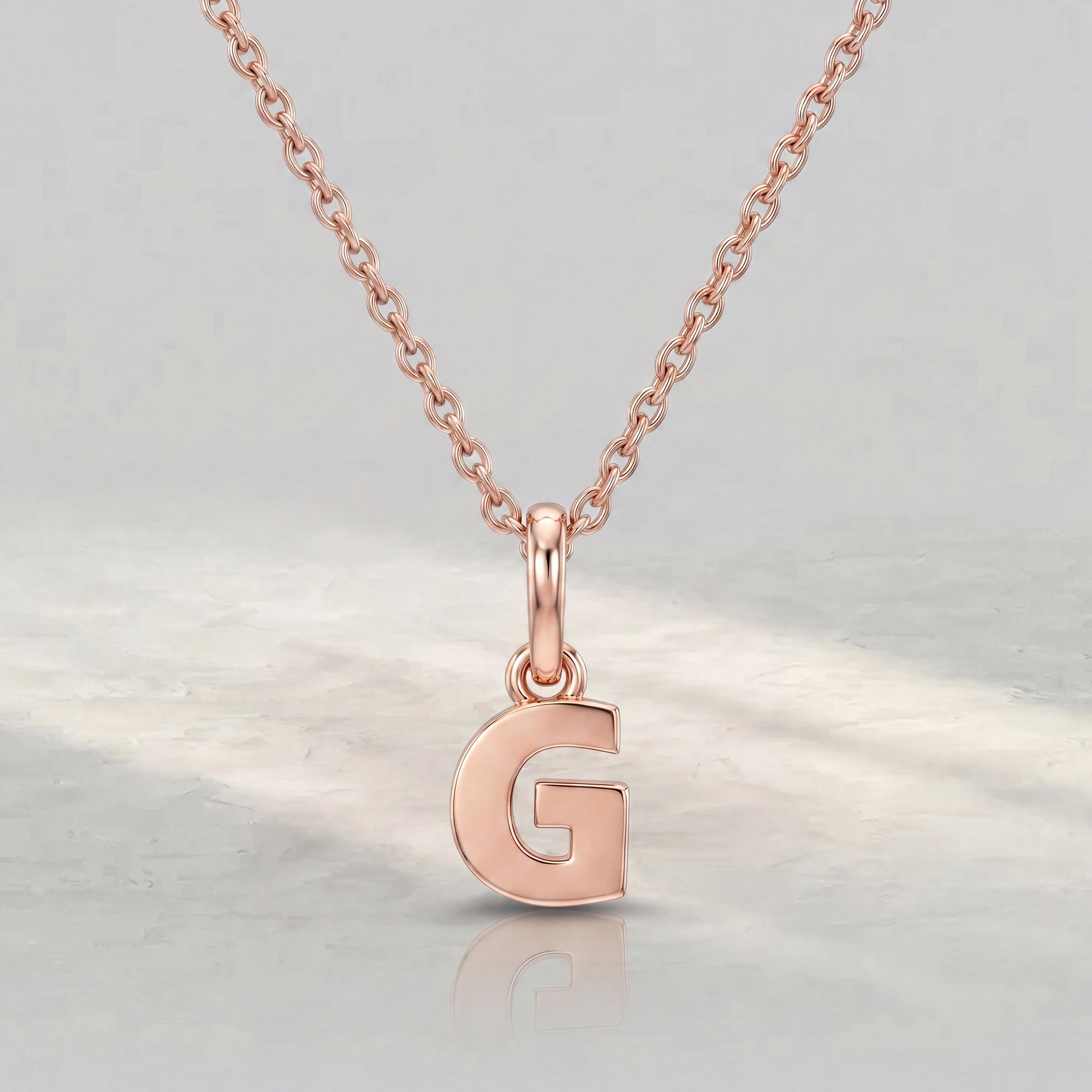 Round Diamond Intial Letter Pendant