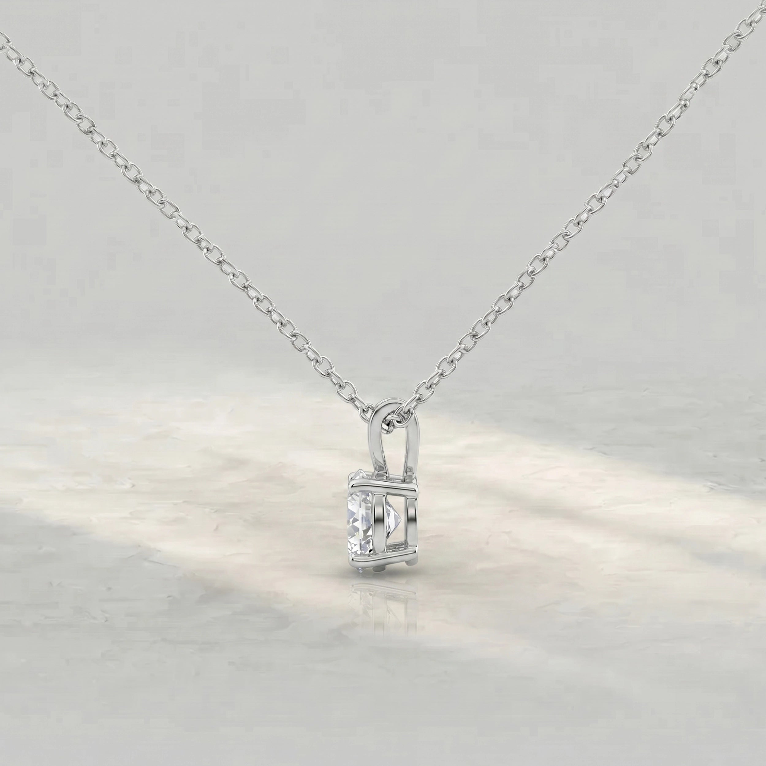 Round Lab Diamond Bail Pendant