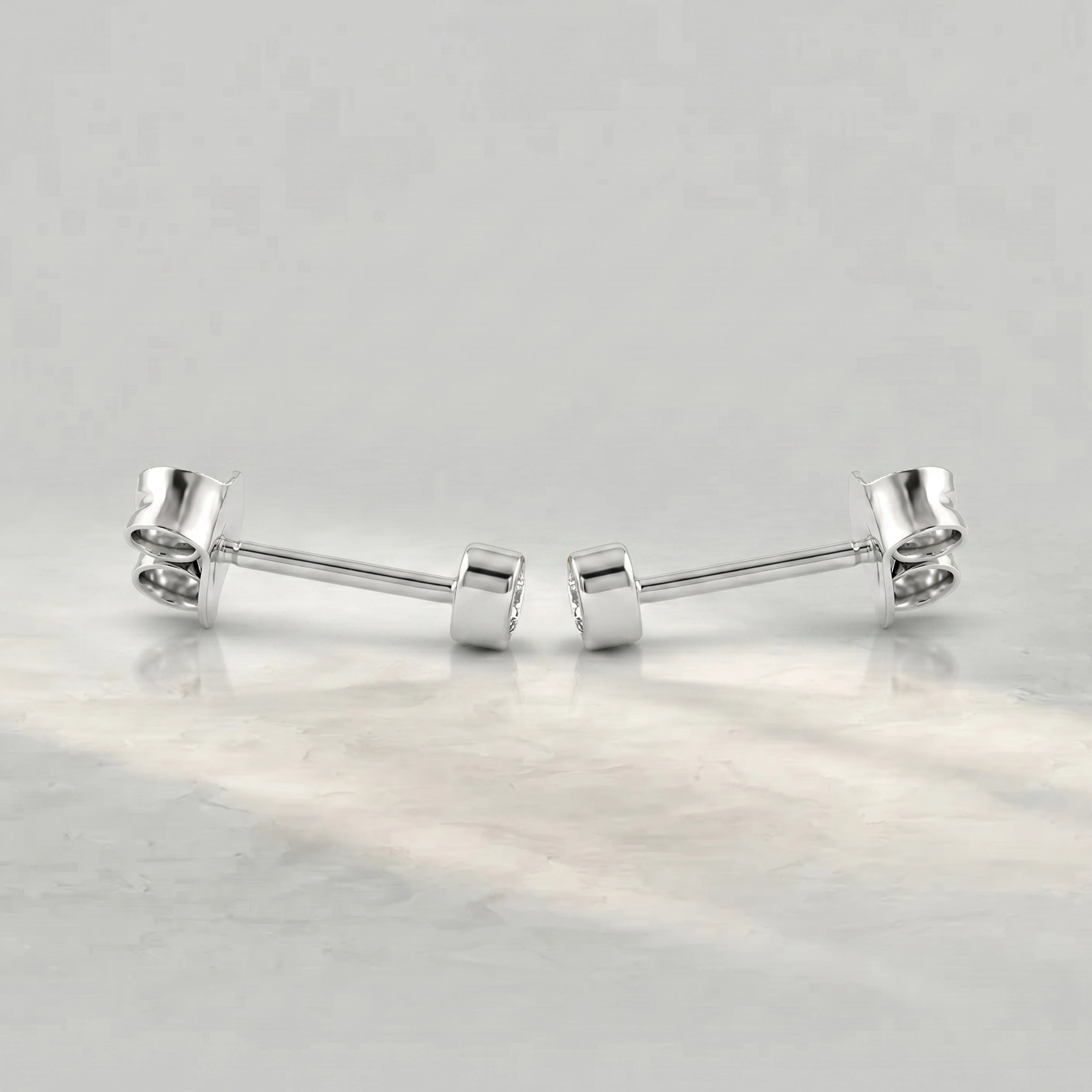 Heart Lab Diamond Bezel Set Stud Earrings