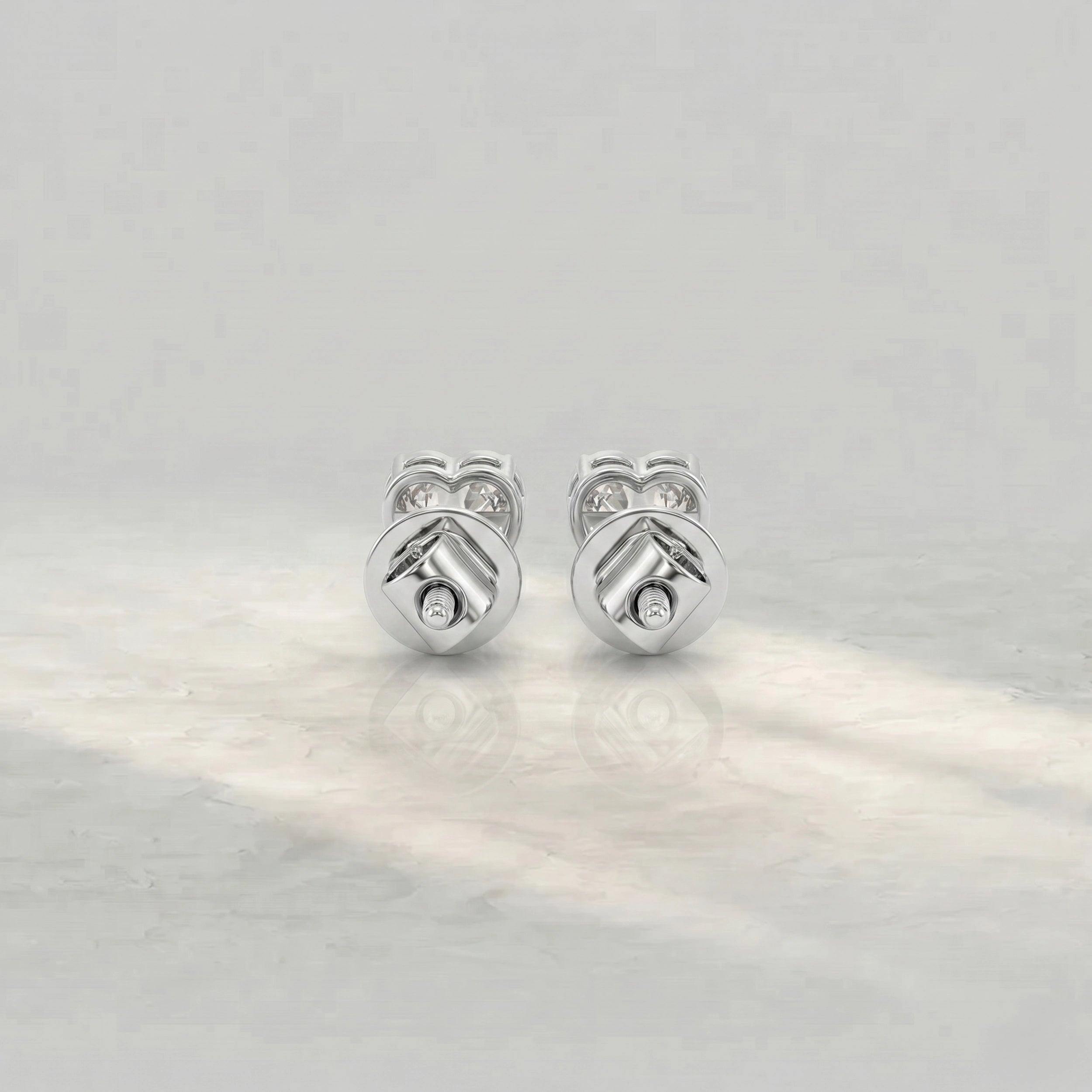 Heart Lab Diamond Bezel Set Stud Earrings Earrings