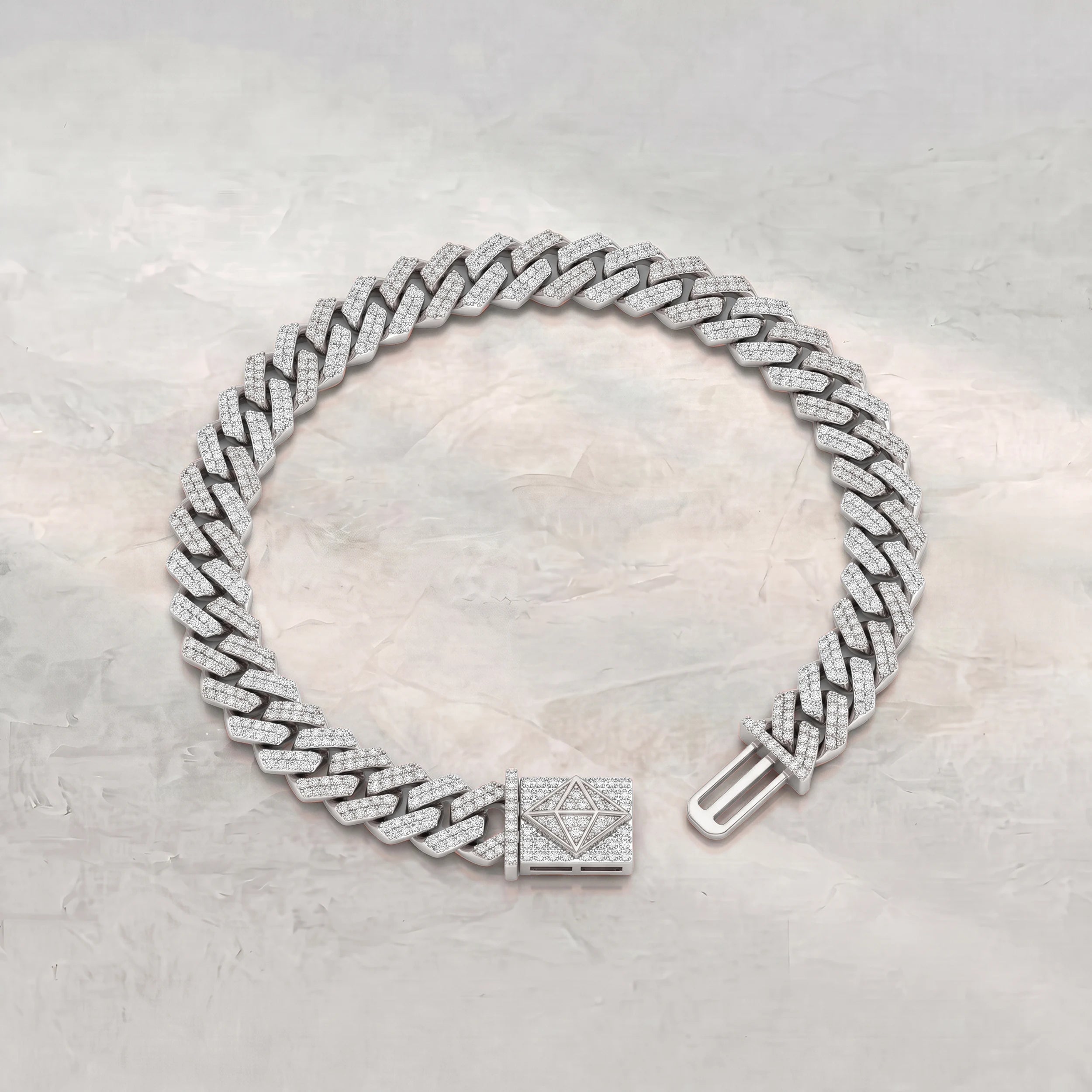 Two Tone Round Cut Miami Cuban Men's Bracelet