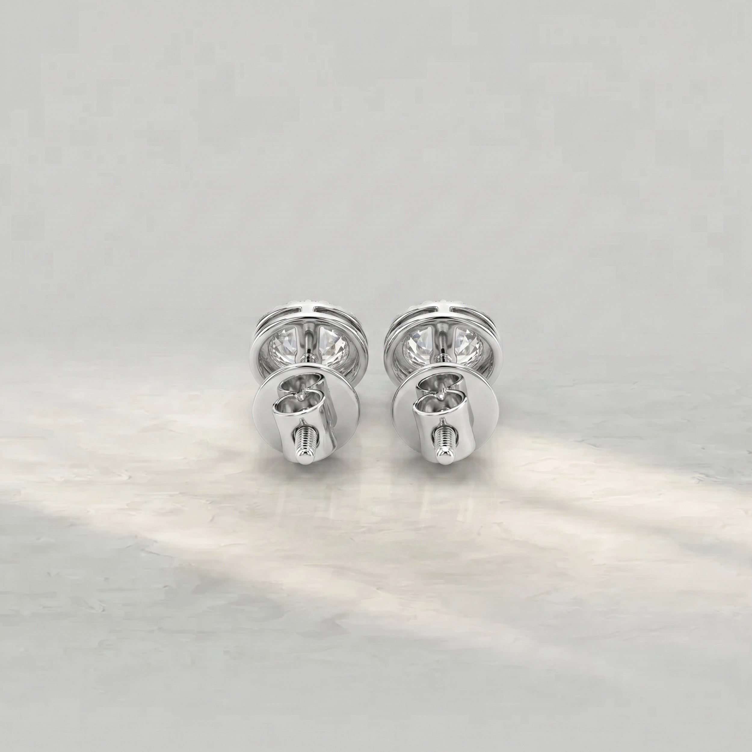 Oval Lab Diamond Halo Stud Earrings
