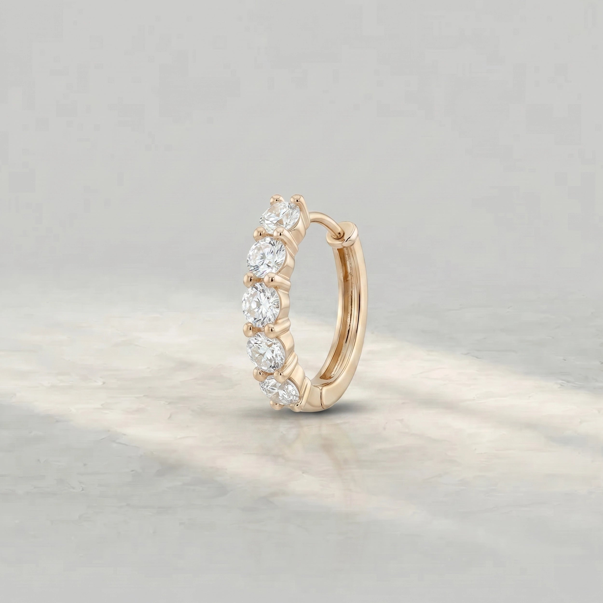 Round Diamond Men's Hoop Earrings
