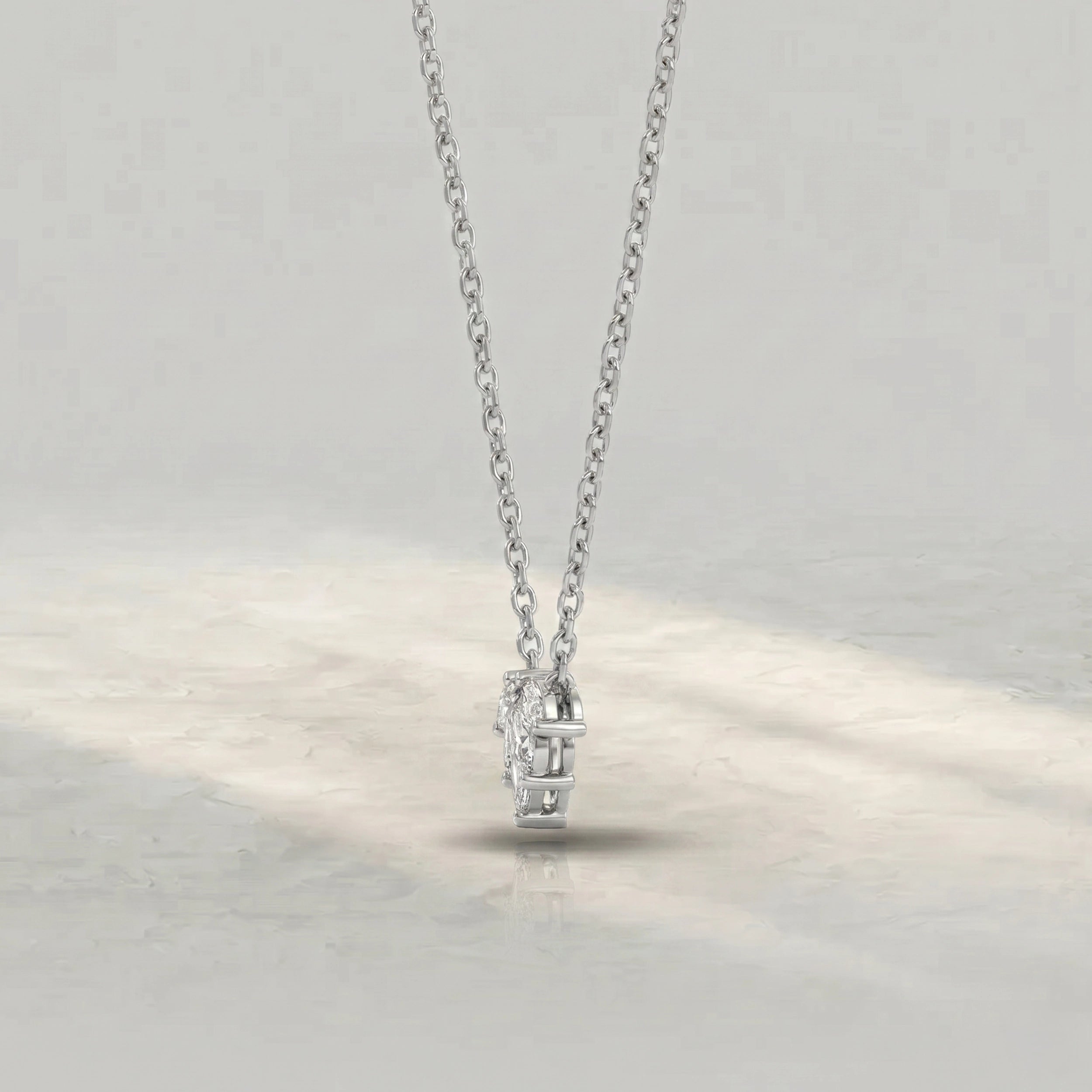 Flower Shape Marquise Diamond Pendant Rings