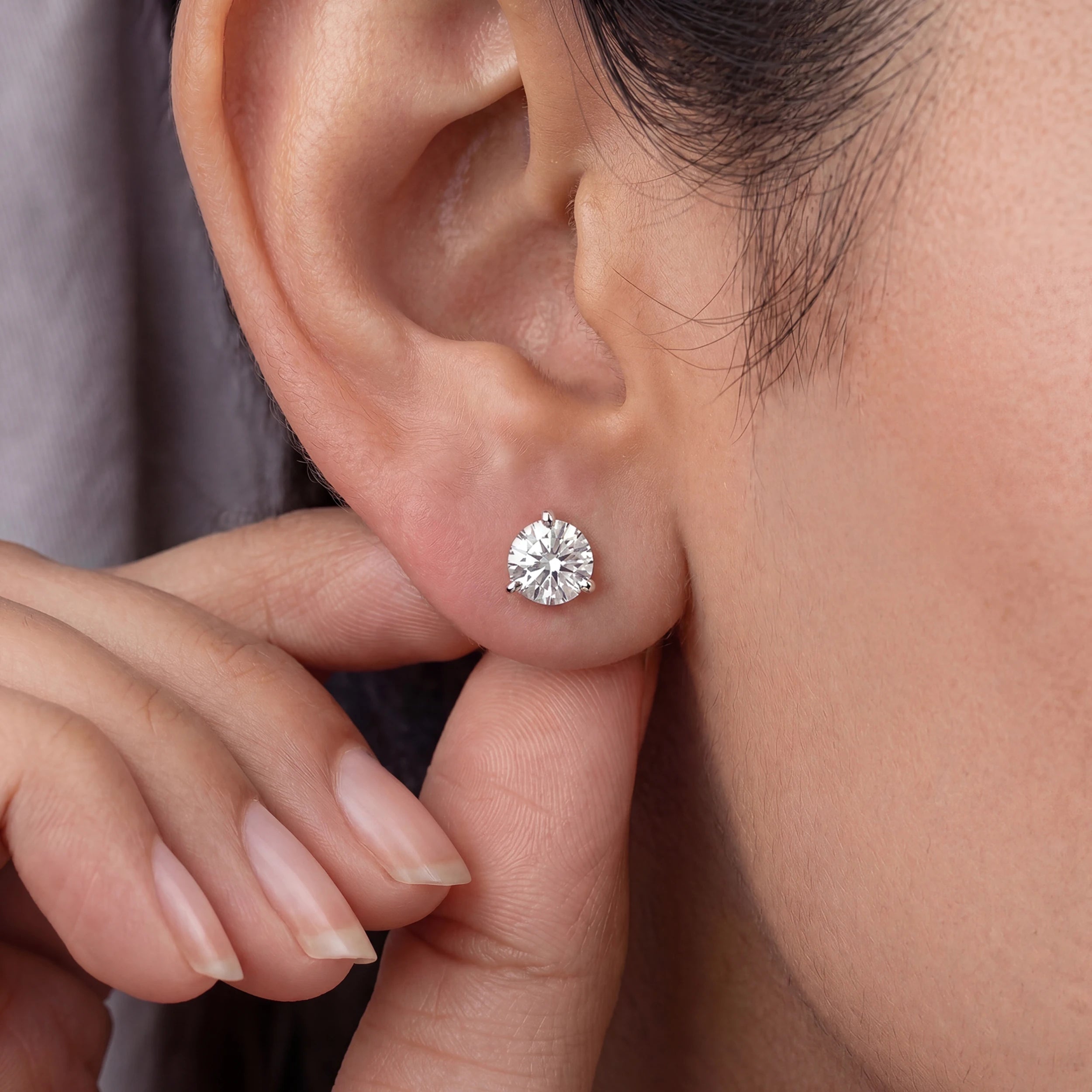 Martini Set Round Lab Diamond Earrings
