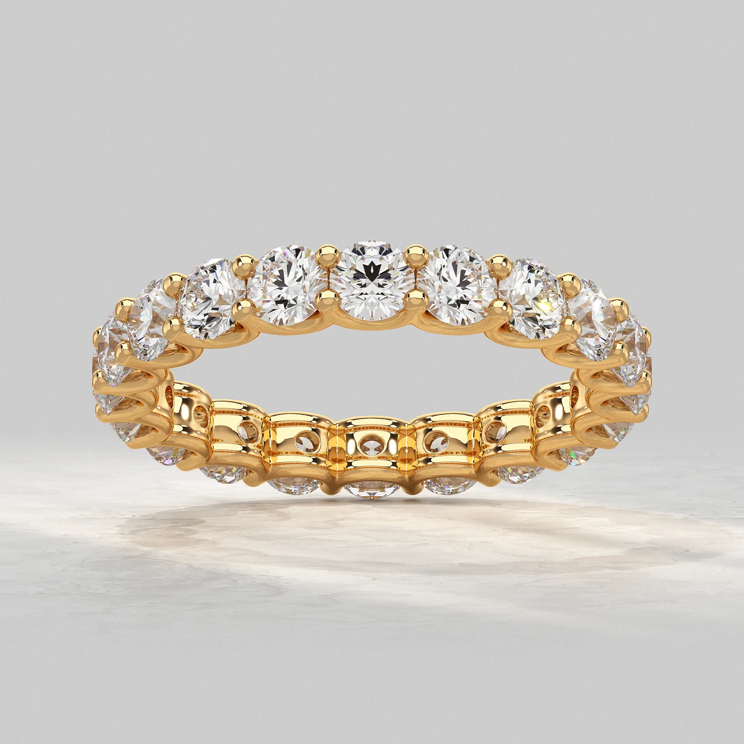 Round Lab Diamond Eternity Wedding Band