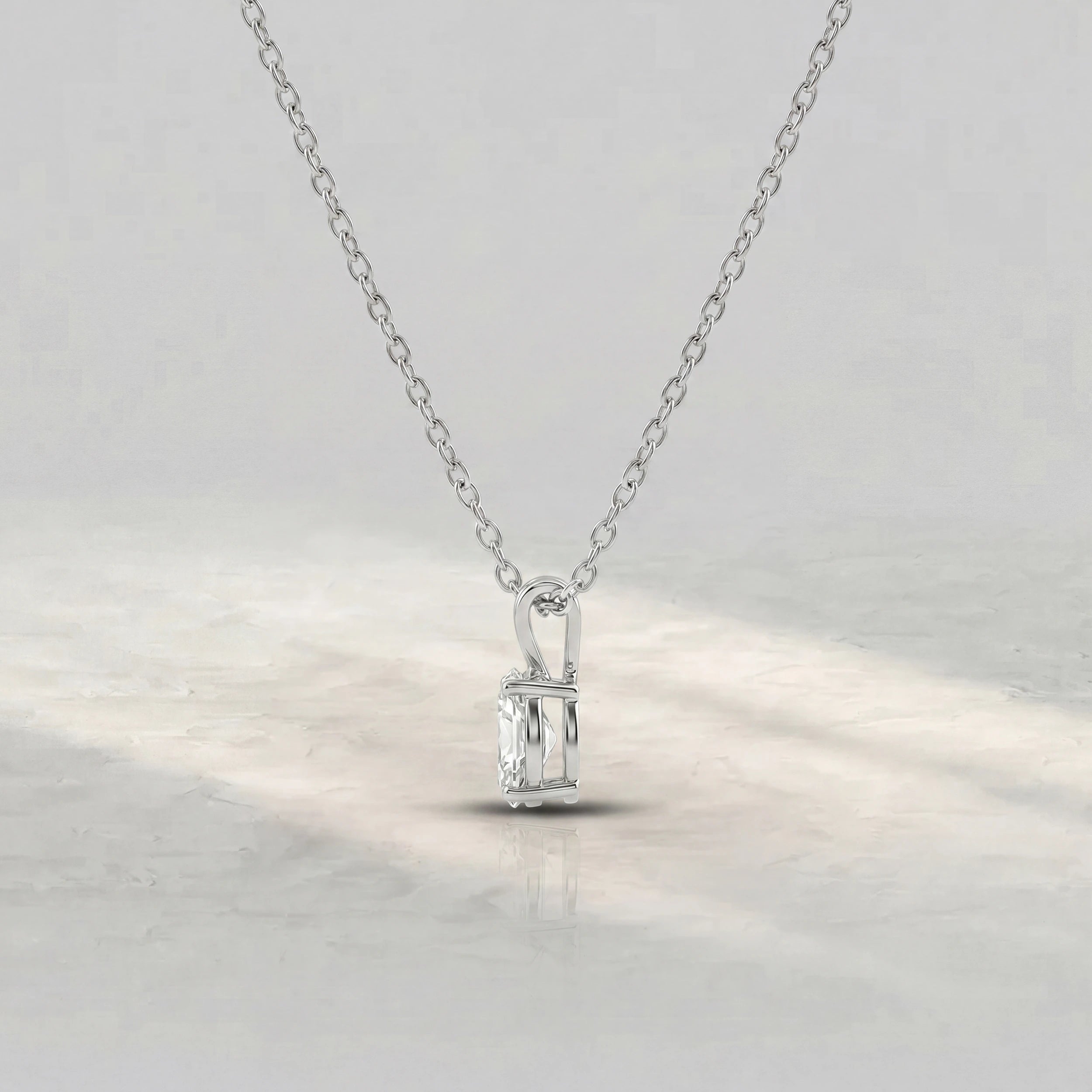 Oval Lab Grown Diamond Bail Pendant Pendant