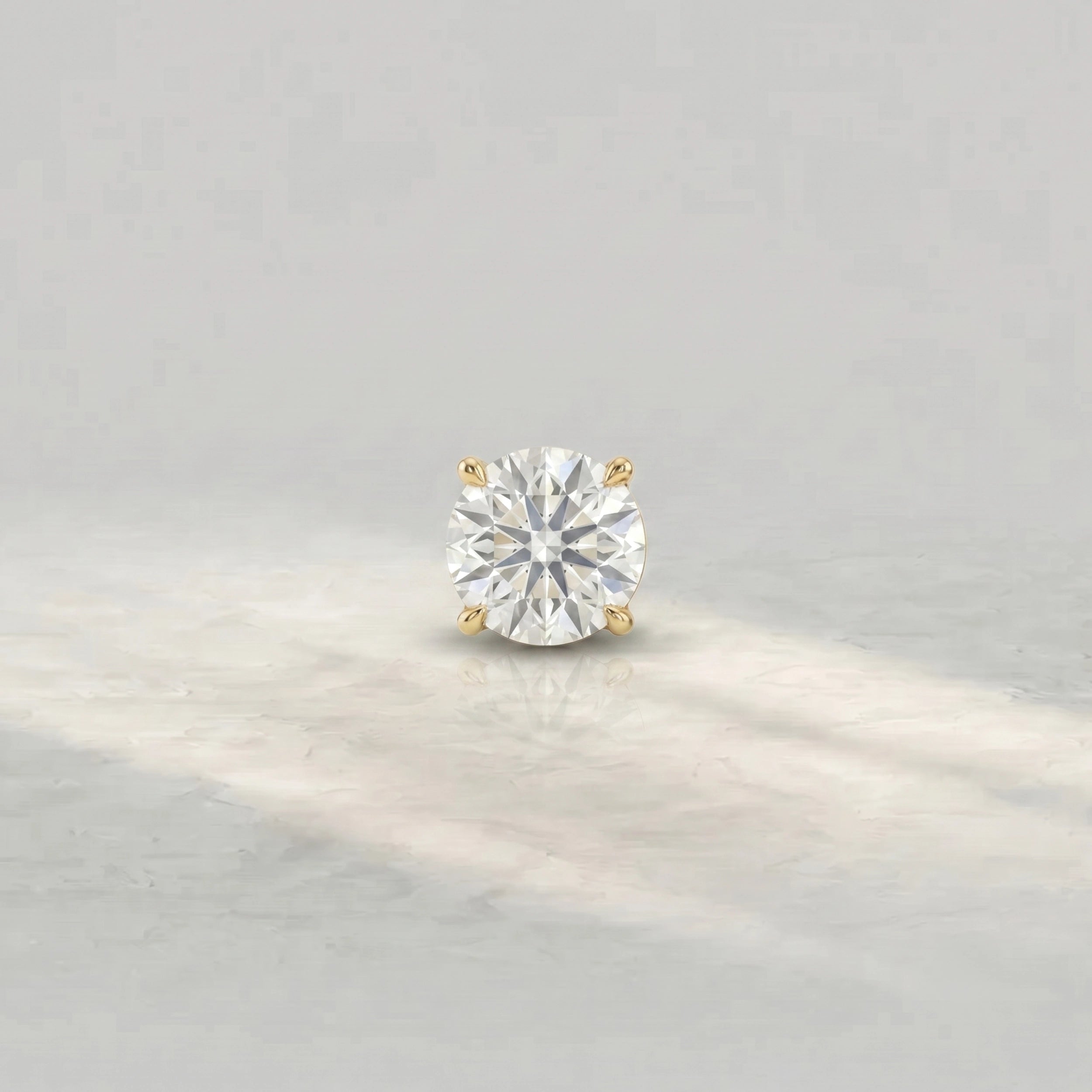 Round Lab Diamond Men's Stud Earrings