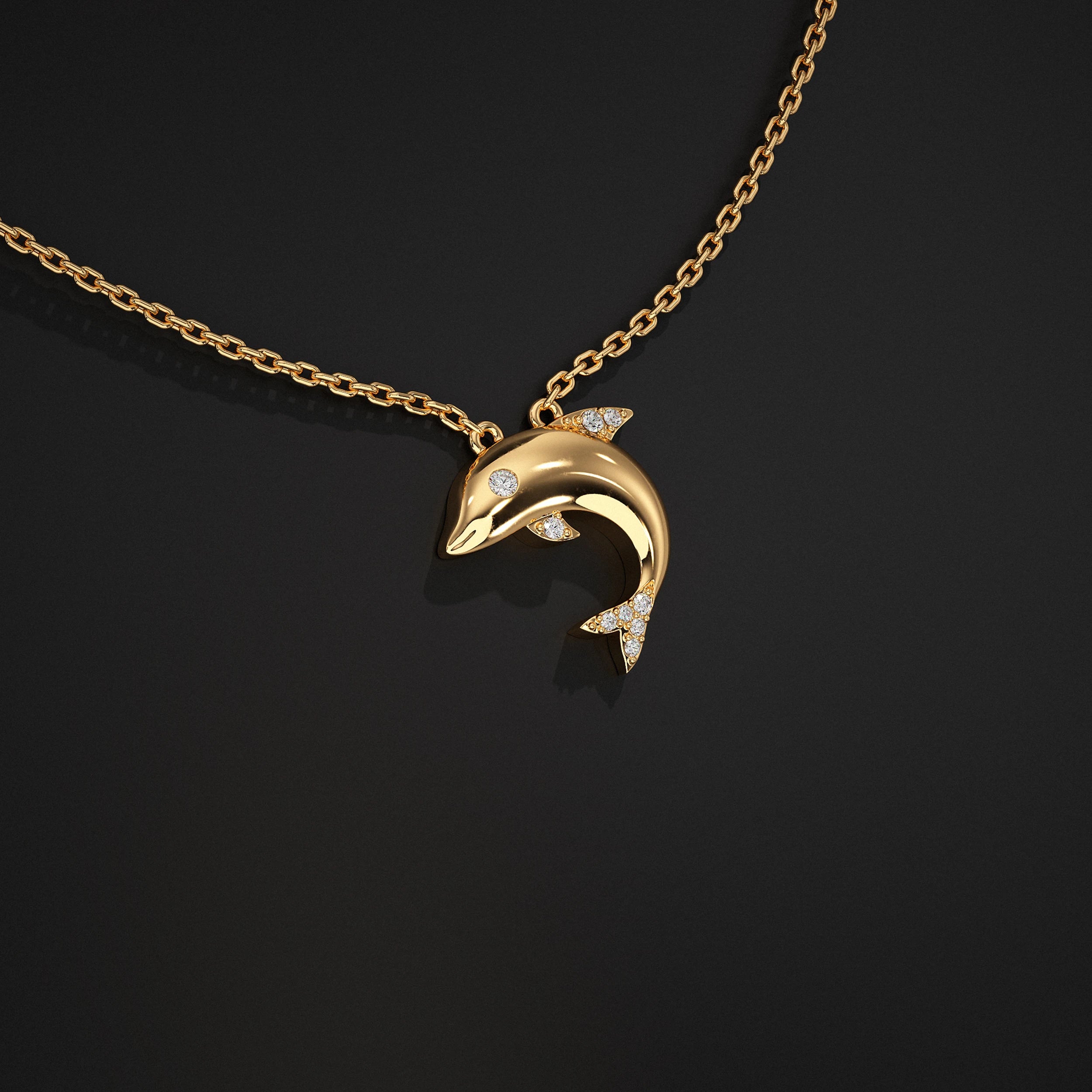 Yellow Gold Dolphin Pendant