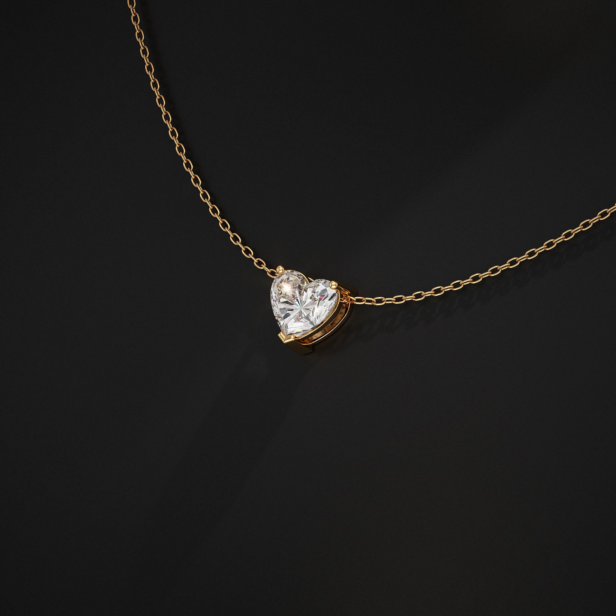 Heart Lab Grown Diamond Solitaire Pendant