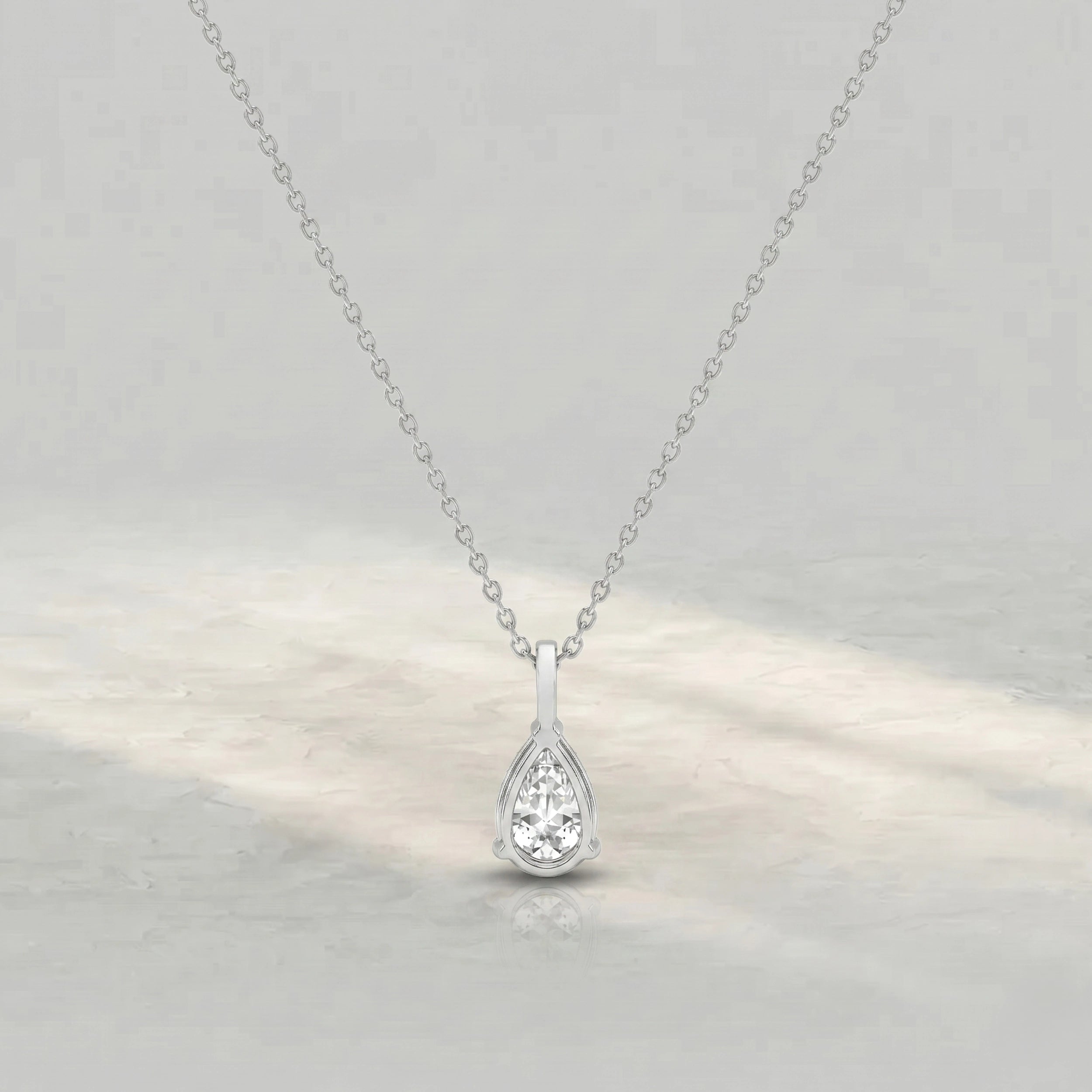 Pear Lab Diamond Solitaire Pendant