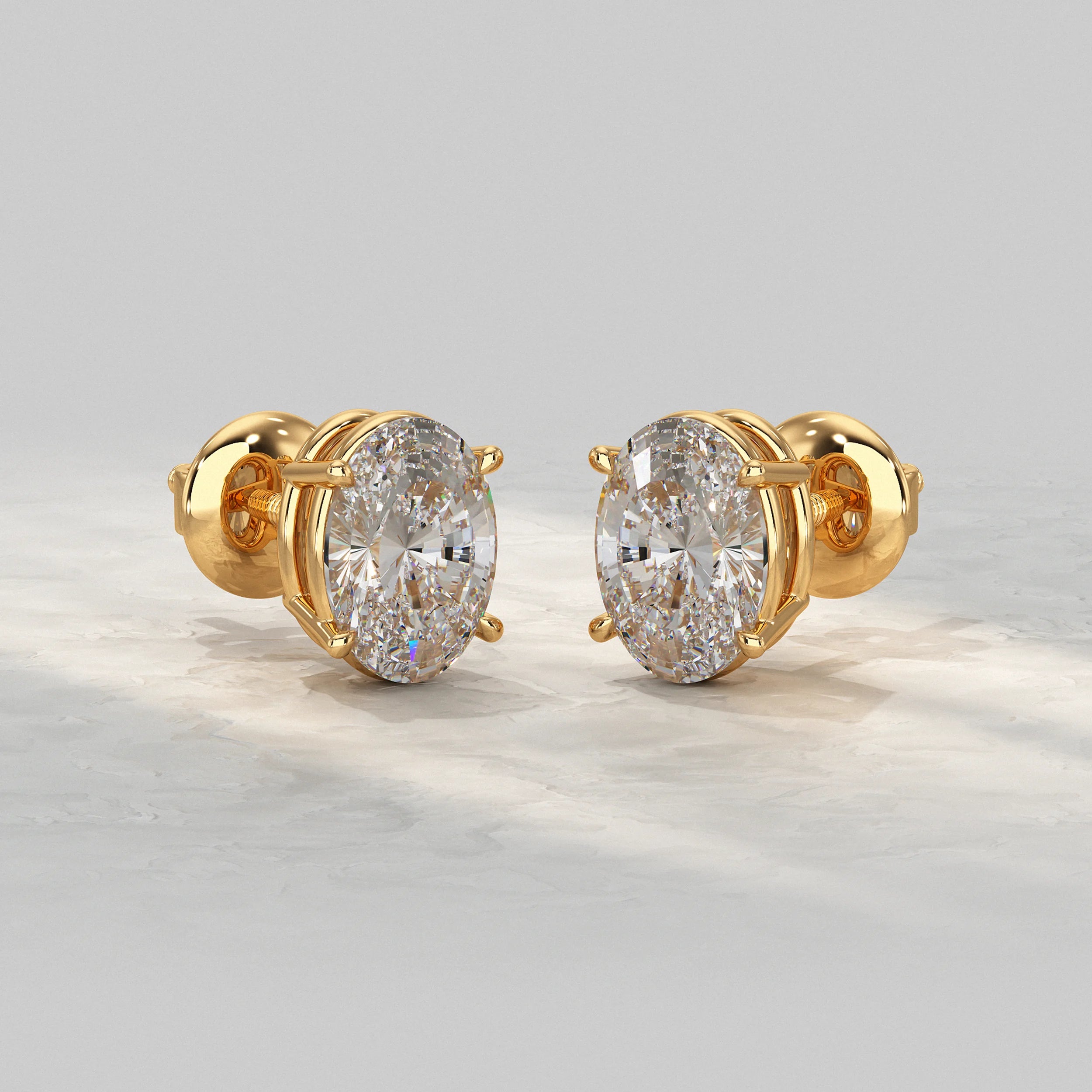 Oval Lab Diamond Stud Earrings