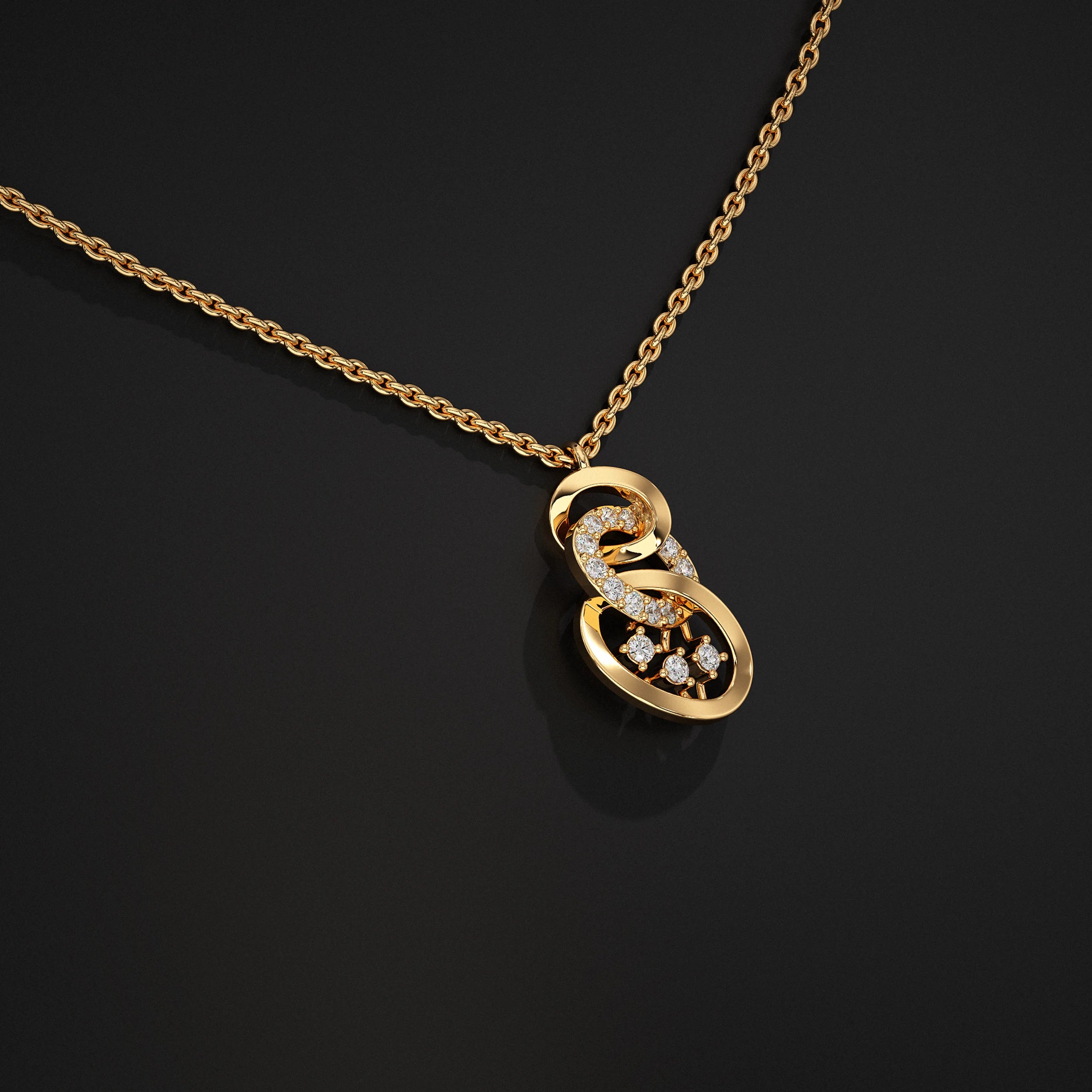 Twisted Droplet Lab Diamond Pendant