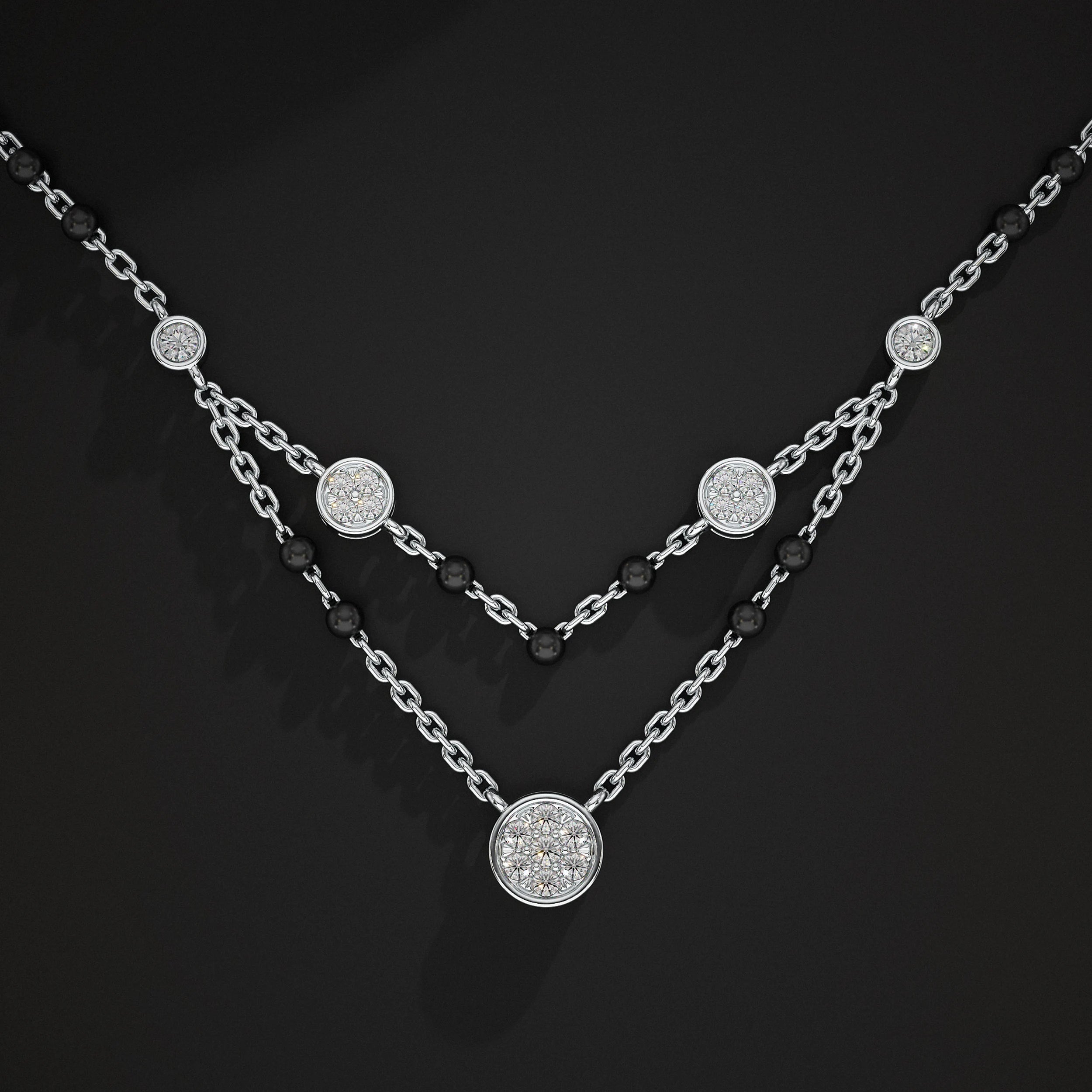 Double Layer Diamond Mangalsutra