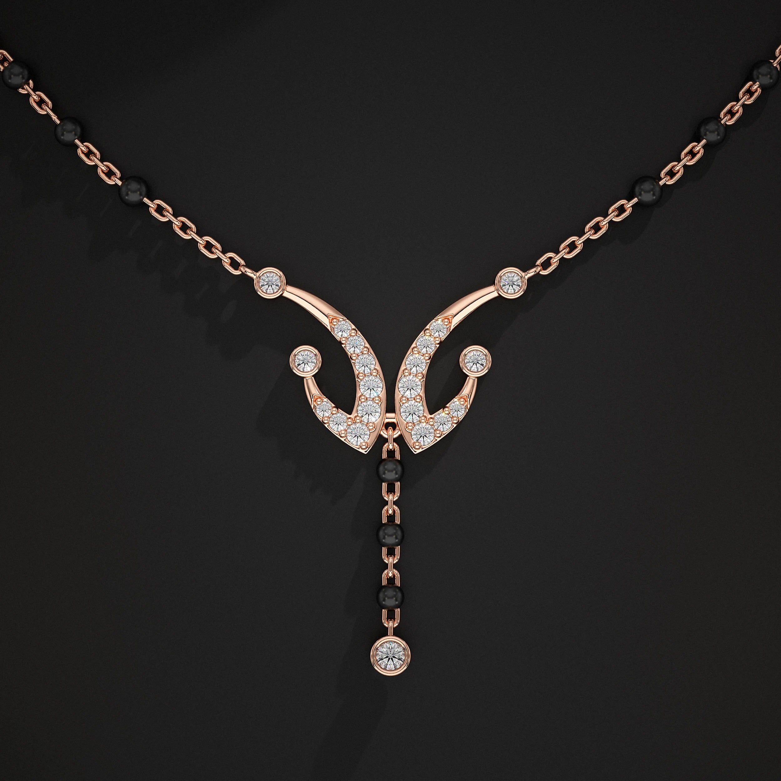 Layer Drop Pear Gemstone Mangalsutra
