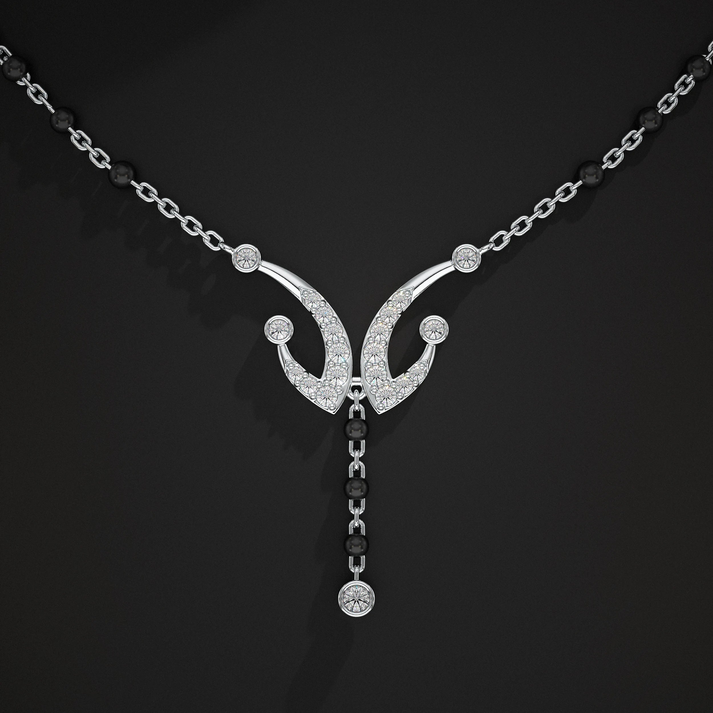 Layer Drop Pear Gemstone Mangalsutra