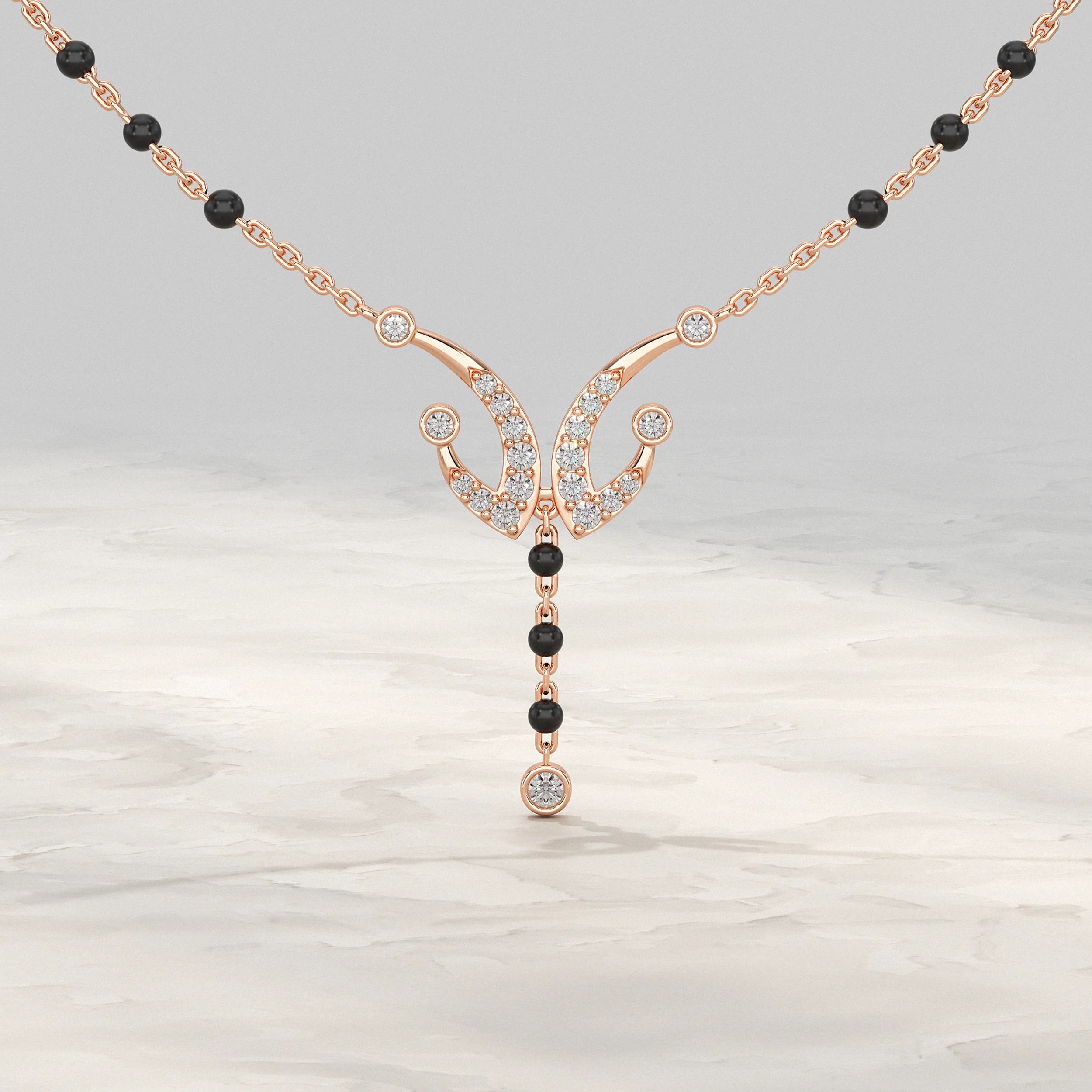 Layer Drop Pear Gemstone Mangalsutra
