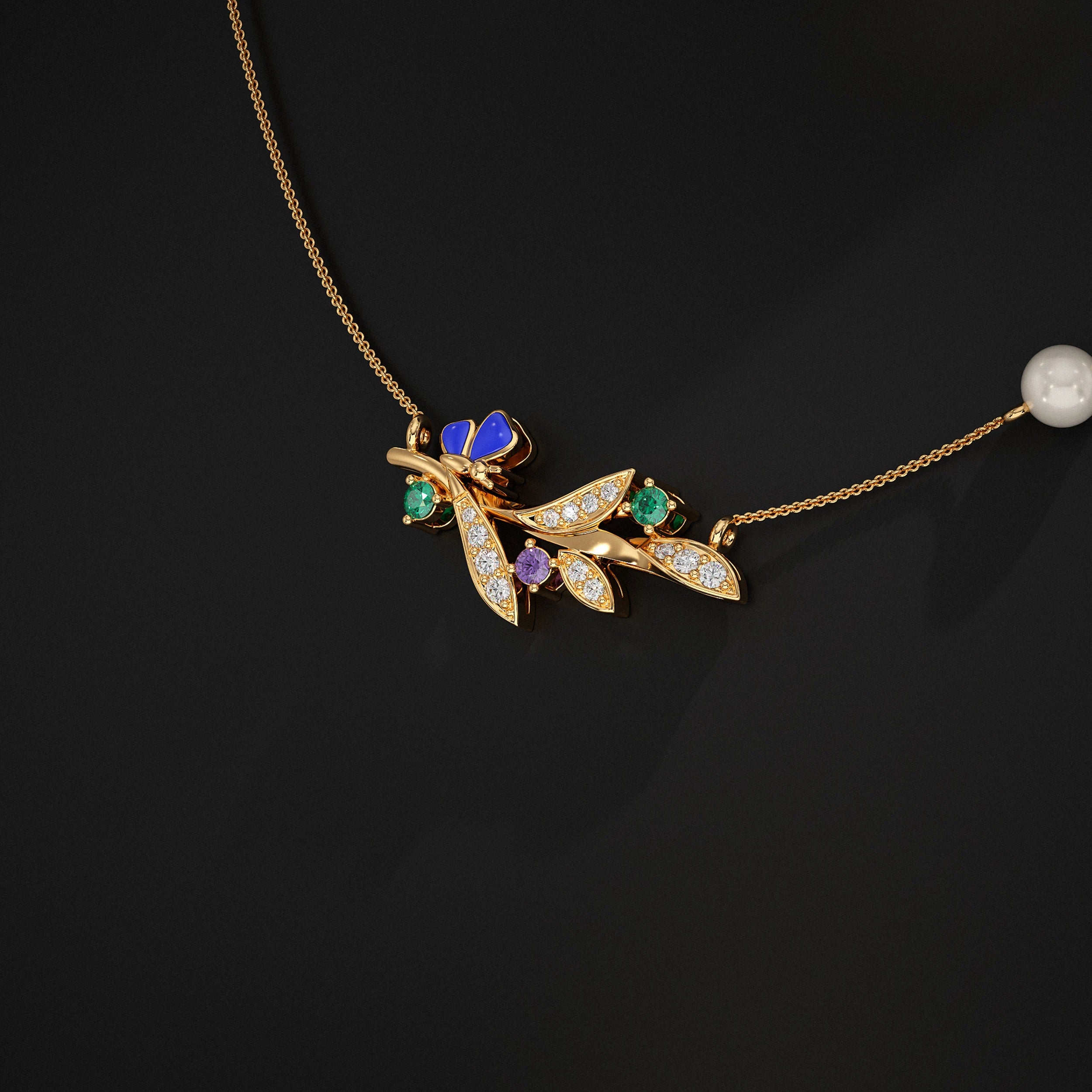 Leaf Lab Gemstone Pendant