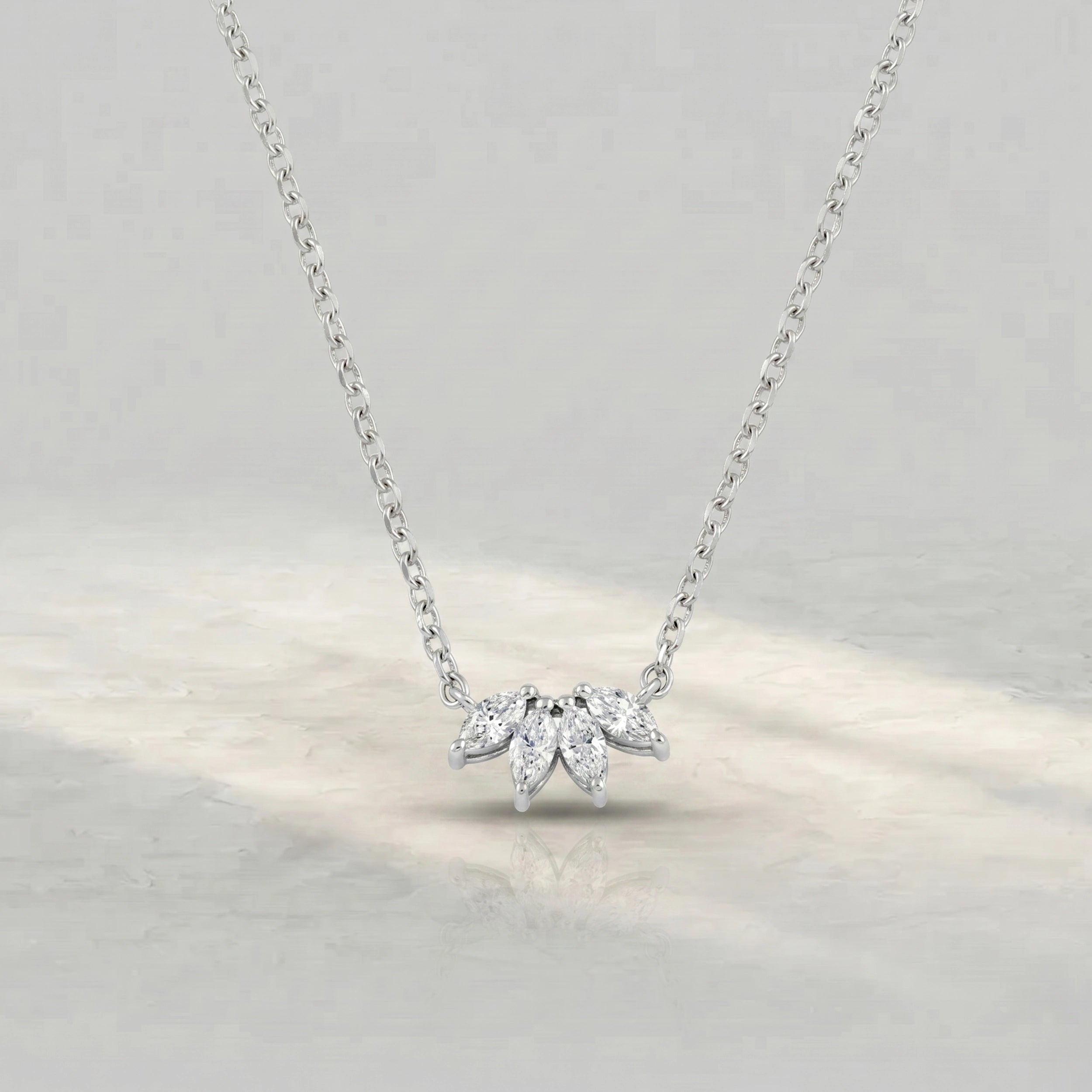 Flower Shape Marquise Diamond Pendant